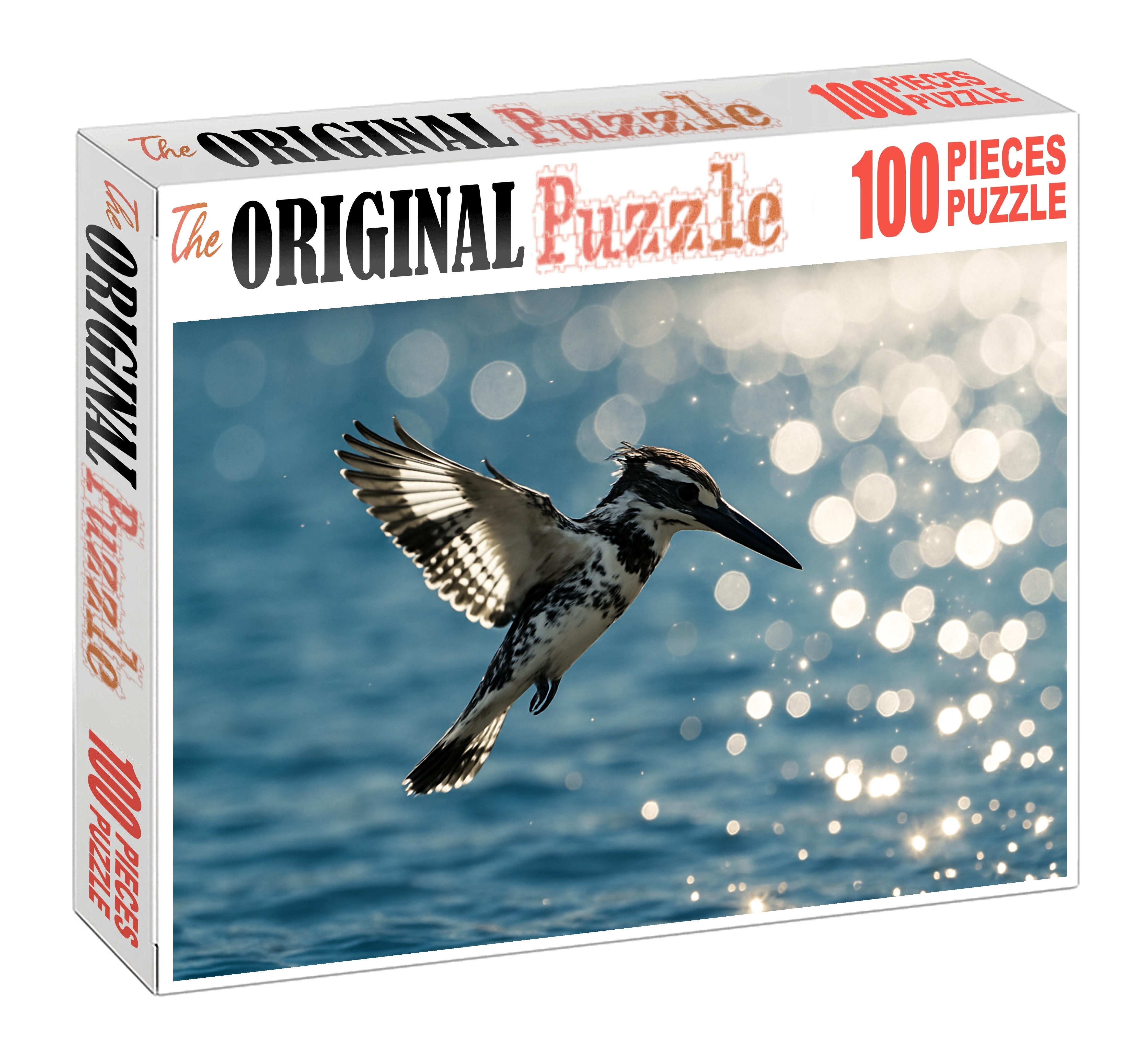 Pied Kingfisher Hovering Fisher Puzzle Fun