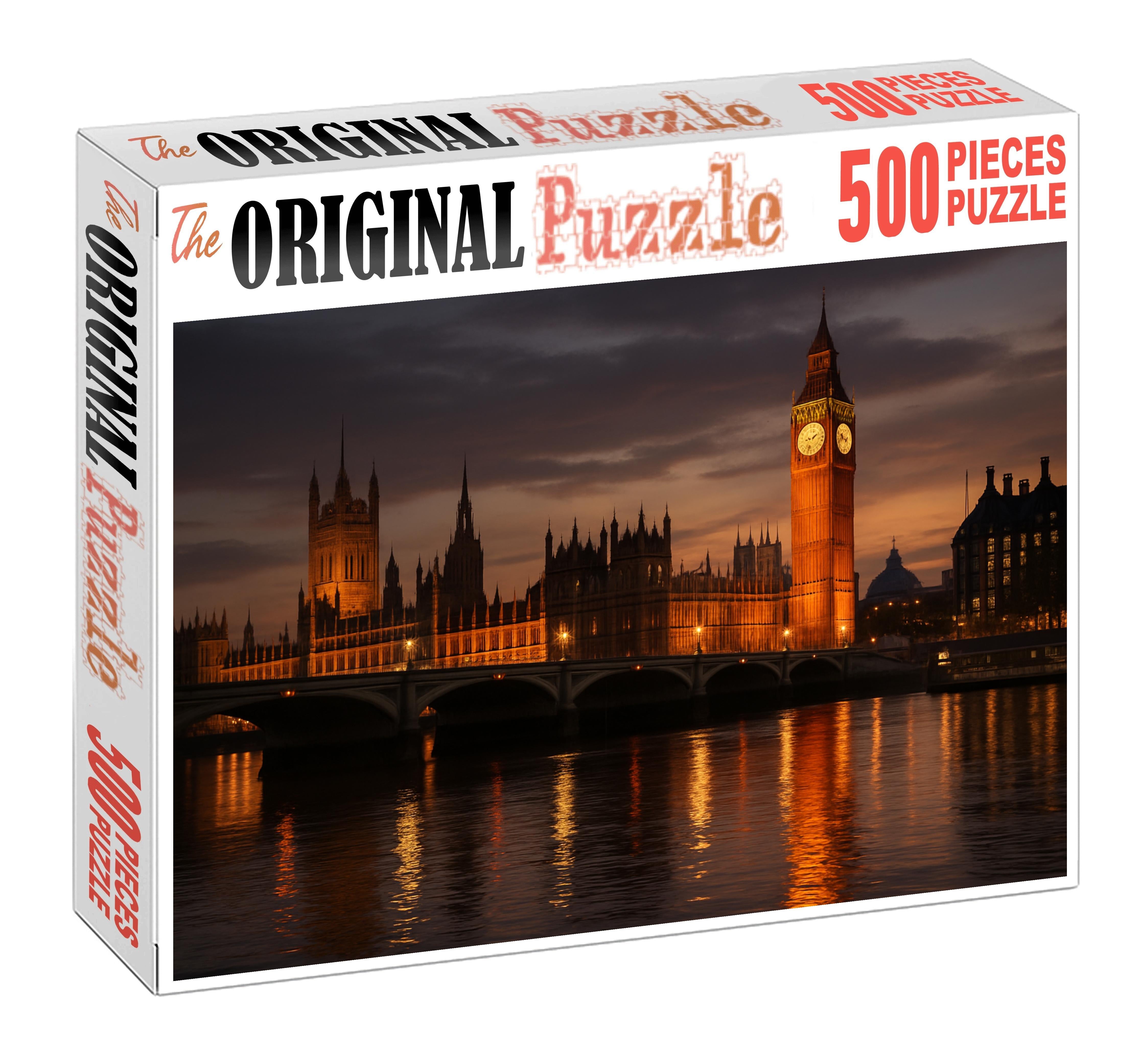 The Palace Of Westminster Located In London England Recognized By 8732 Worldwide As The Heart Of British Parliamentary Democracy 20 Piece Puzzle