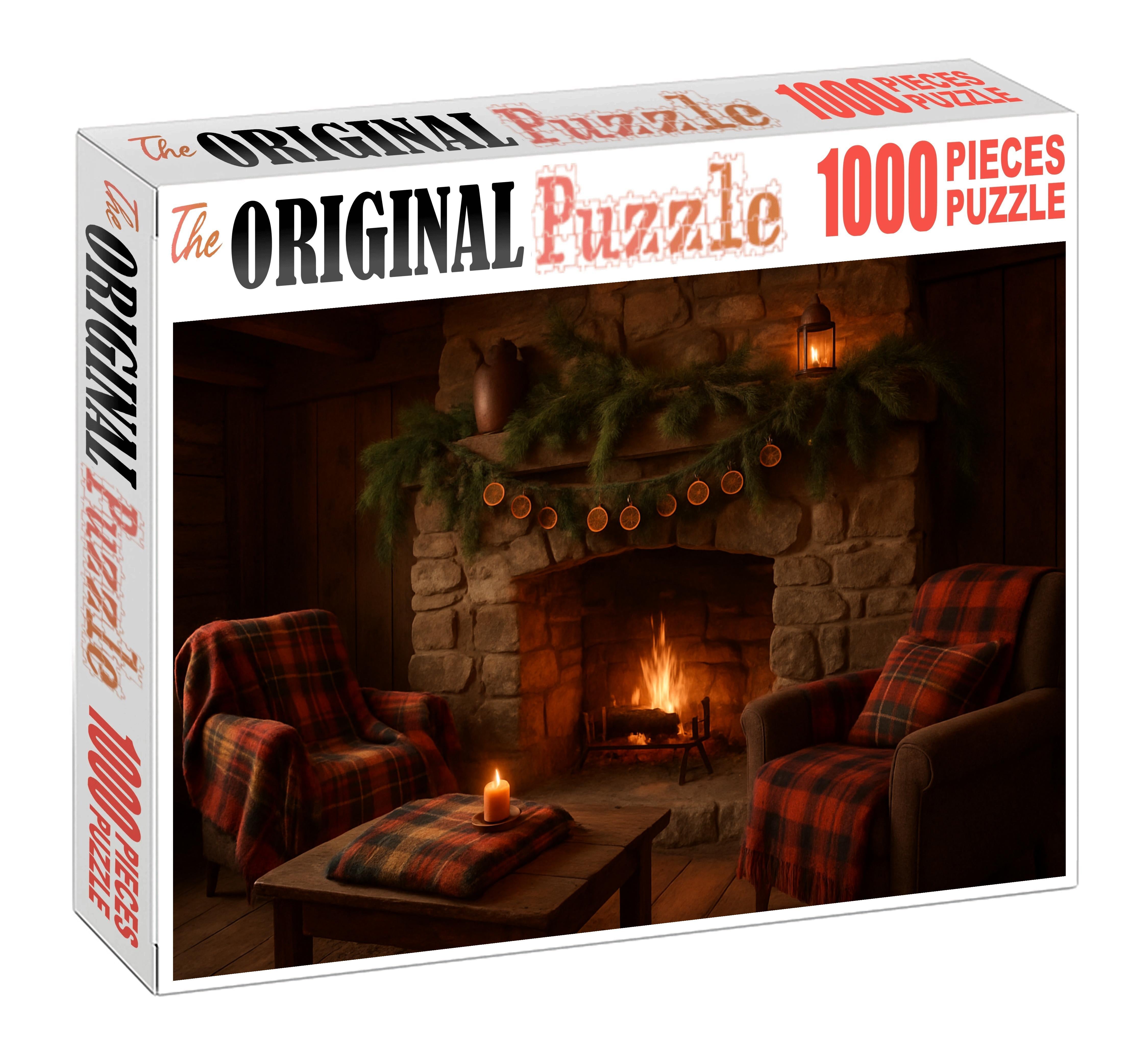 Rustic Winter Hearth Custom Jigsaw Puzzle