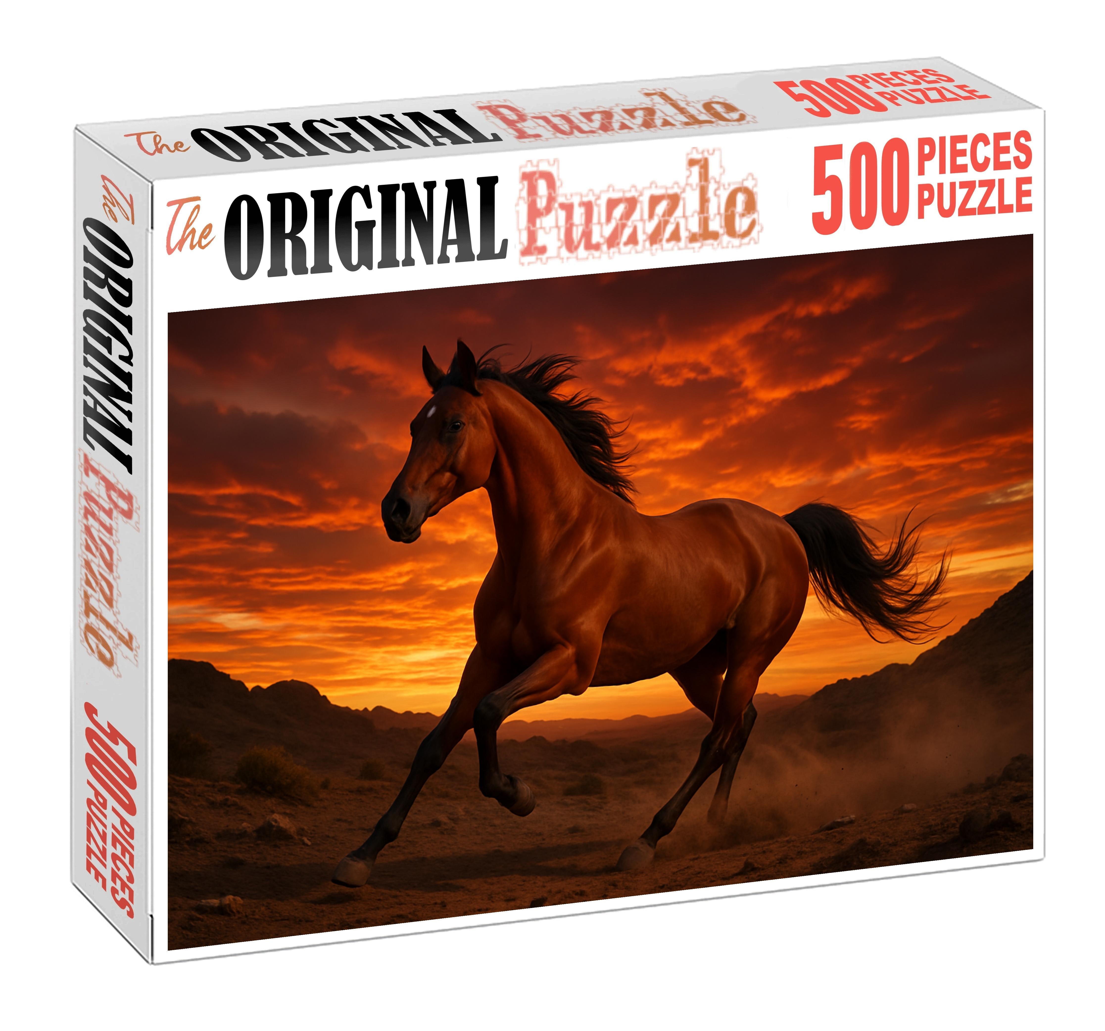Crimson Ember Spirited Sorrel Arabian Gelding With Endurance Stamina 50 Piece Puzzle