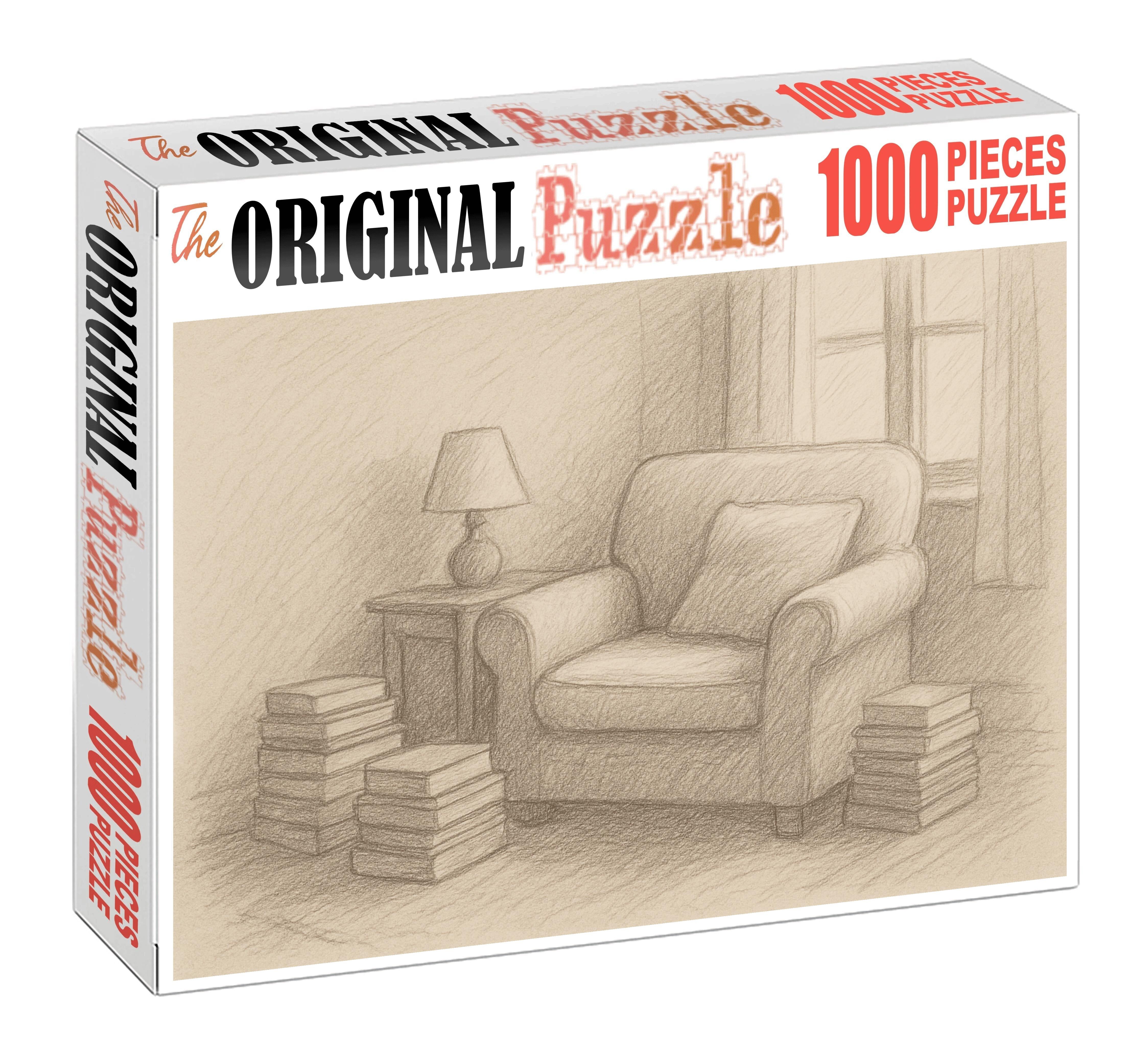 Cozy Interior Sketch Warm Pencil Rendering Of A Reading Nook Challenging Puzzles