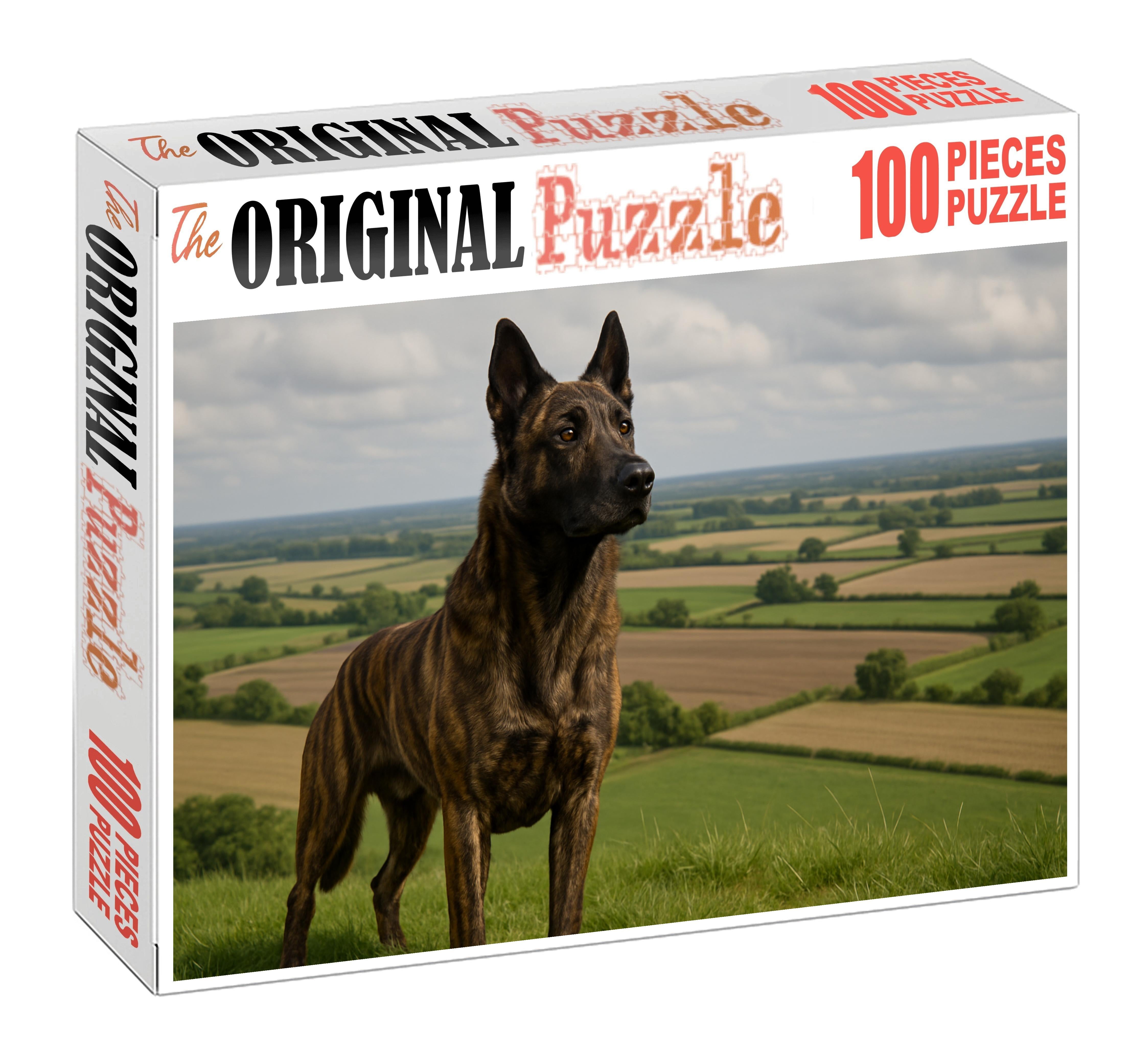 Brindle Muse Striped Working Dog With Alert Expression 200 Piece Puzzle