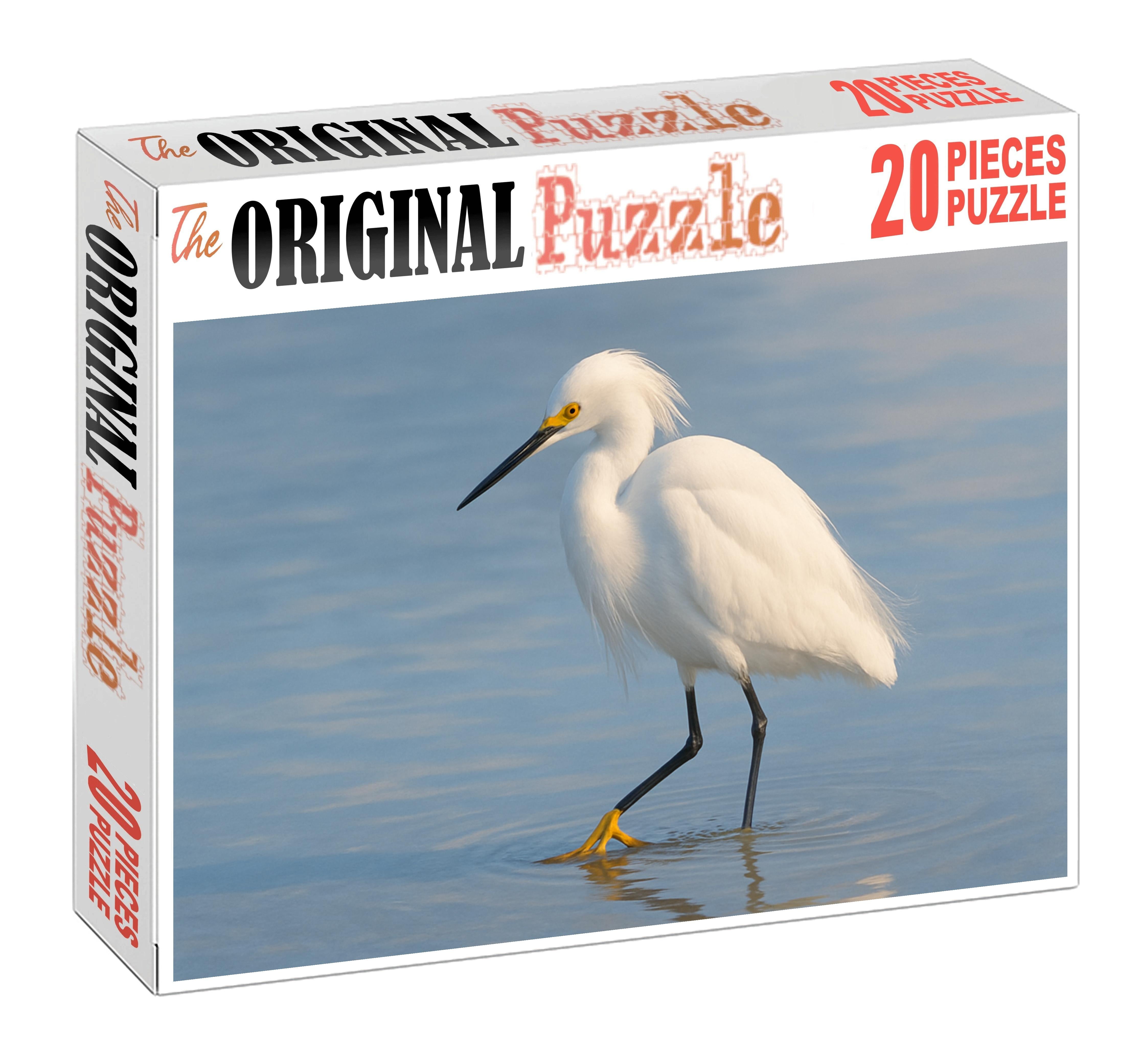 Snowy Egret Elegant Shoreline Stalker Puzzle Fun