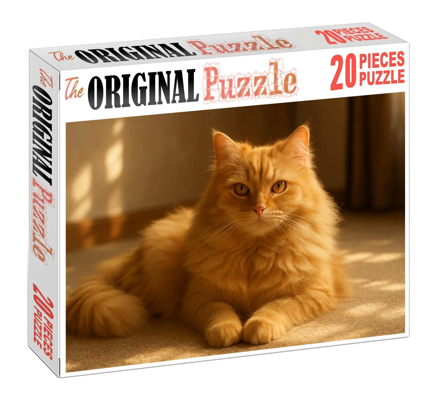 Golden Mirage Radiant Golden-hued Longhair With Affectionate Heart 200 Piece Puzzle