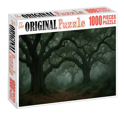 Misty Valley Of Ancient Oaks Custom Jigsaw Puzzle