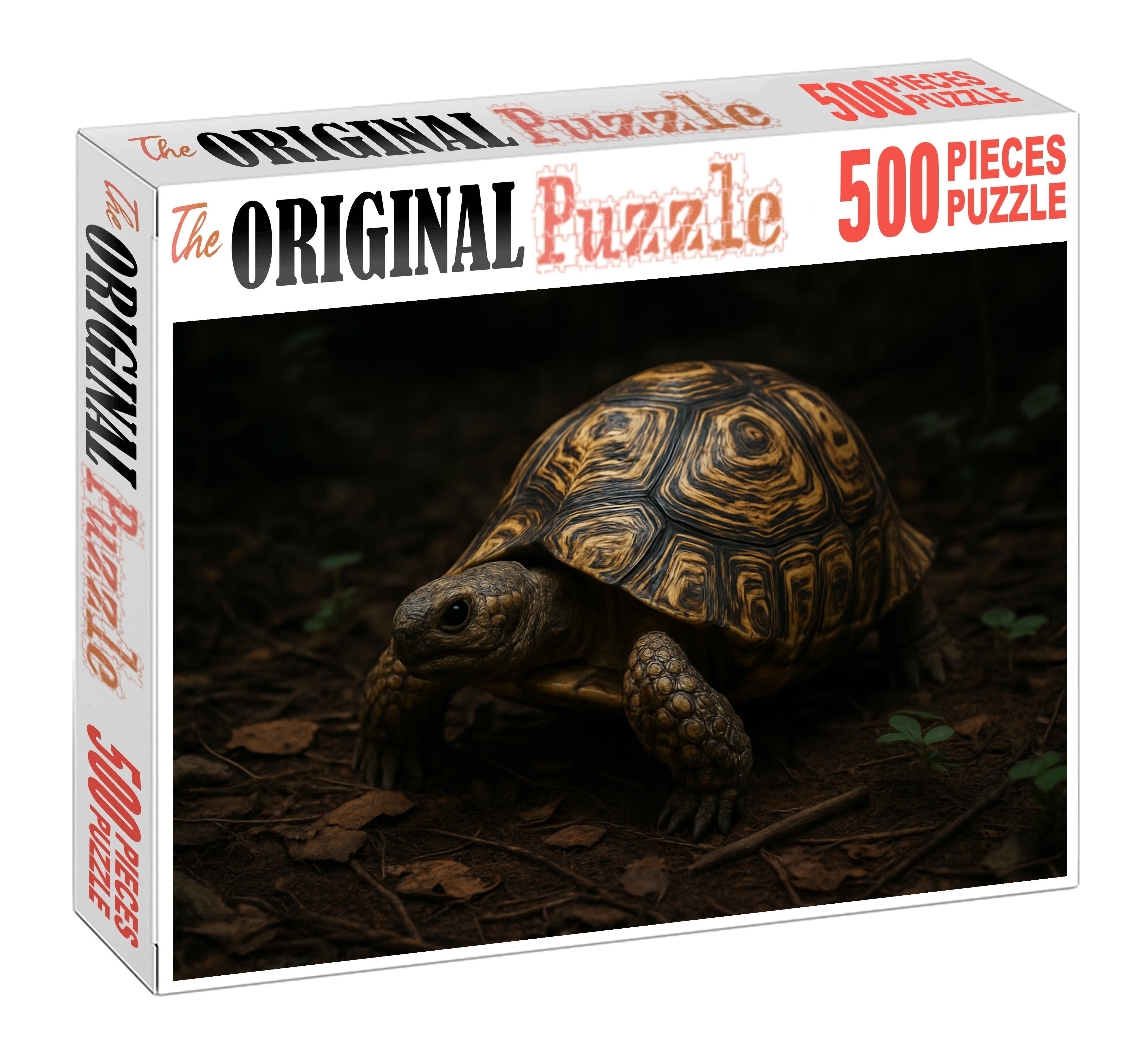 Marbled Leaf-back Tortoise Forest Floor Dweller With Intricate Shell Patterns Puzzle Fun