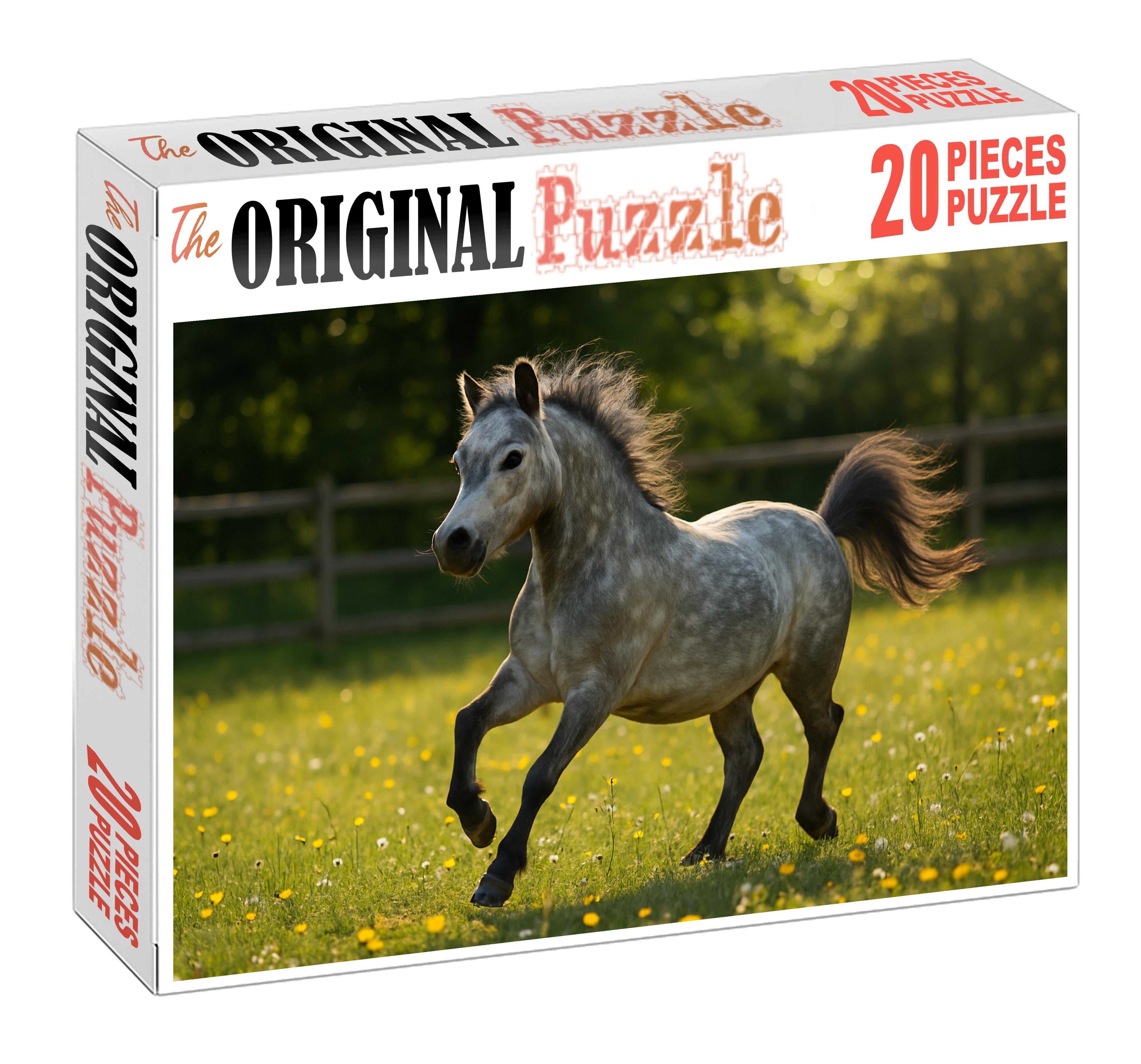 Silver Moon Mist Ethereal Dapple Gray Pony With Lively Spirit 200 Piece Puzzle