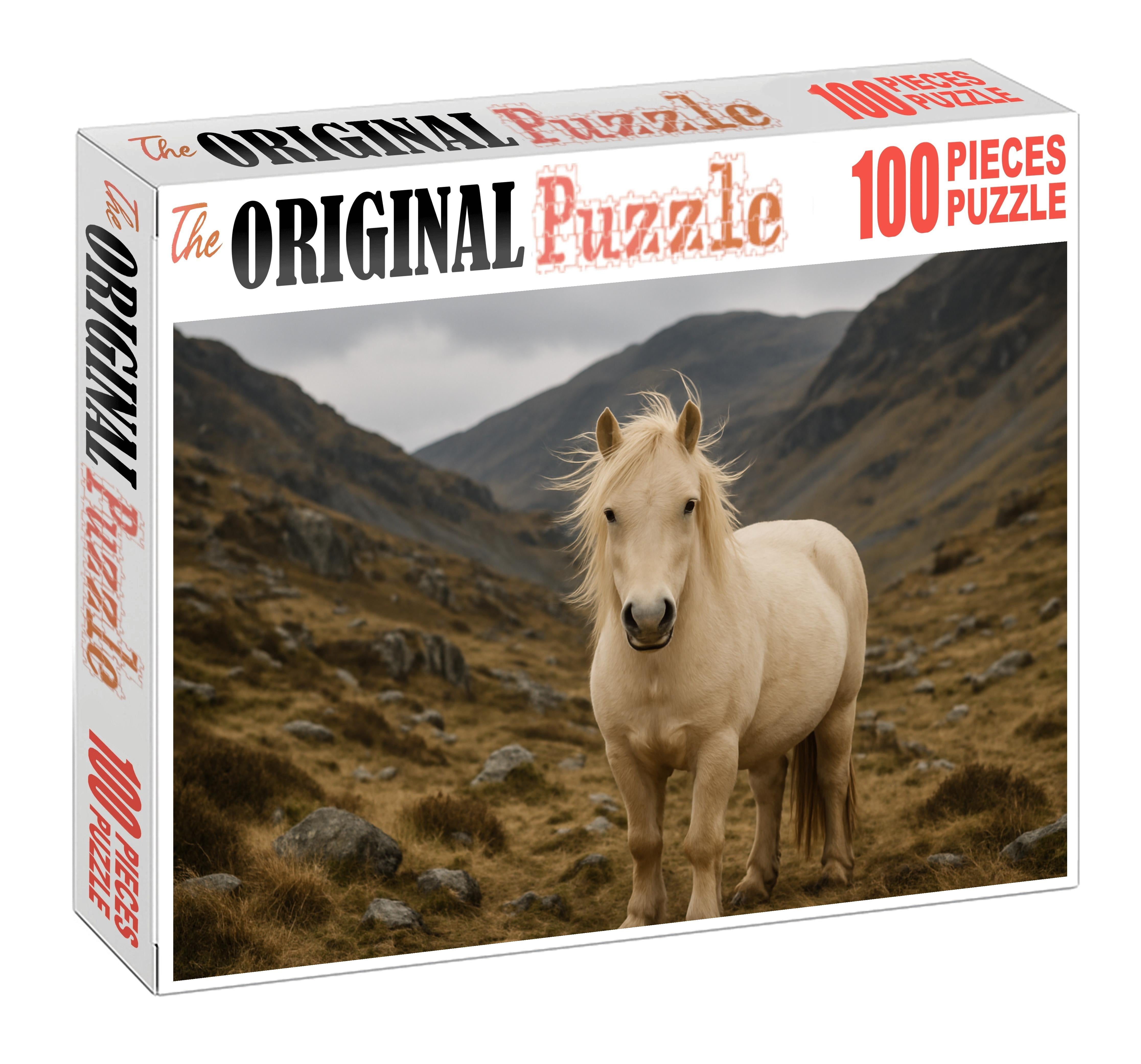 Ivory Dawn Trailblazer Pale Cream Connemara Pony With Steadfast Heart Custom Jigsaw Puzzle