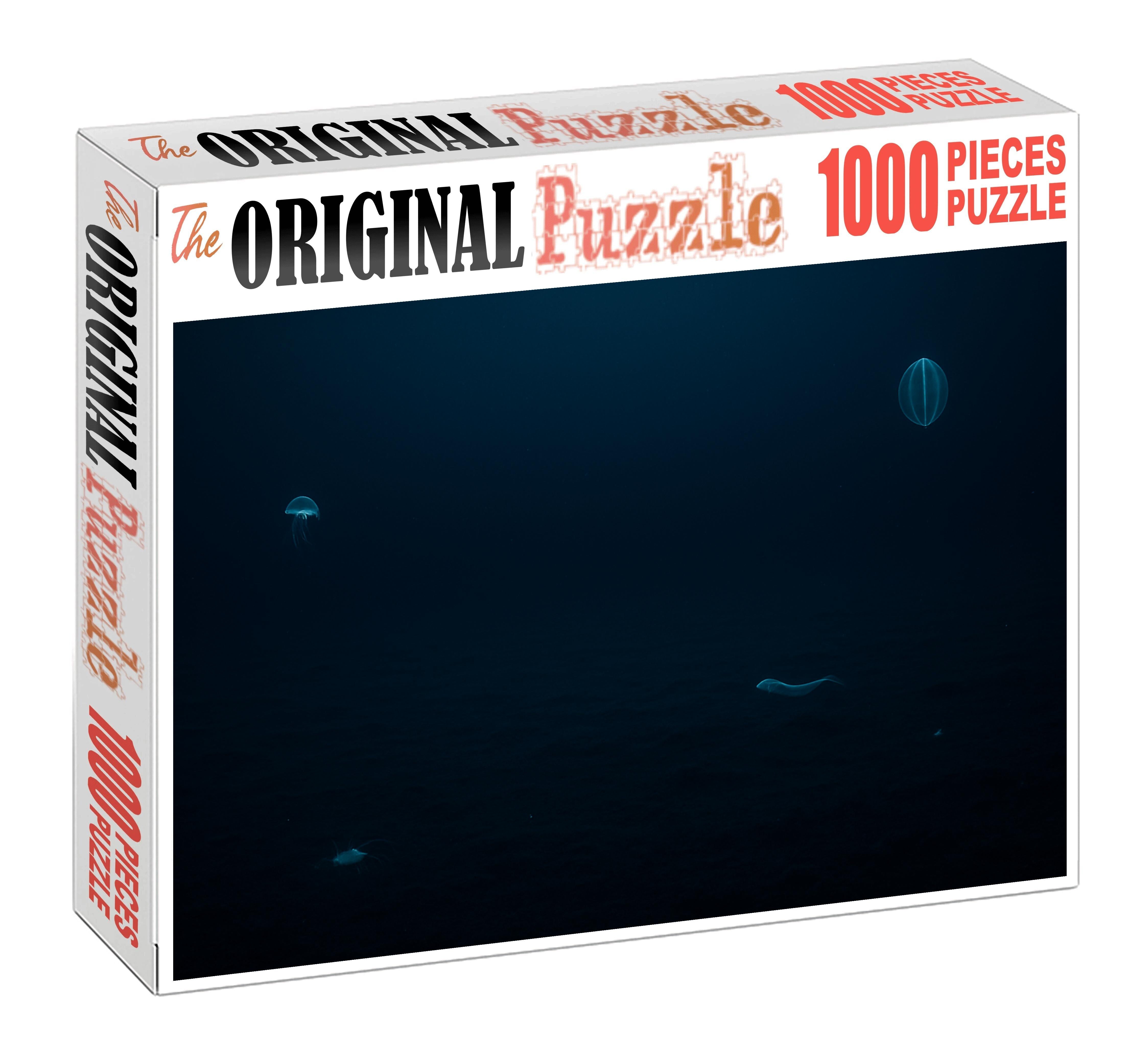 Abyssal Plain Silence Endless Dark Depths Under A Faint Blue Glow 20 Piece Puzzle