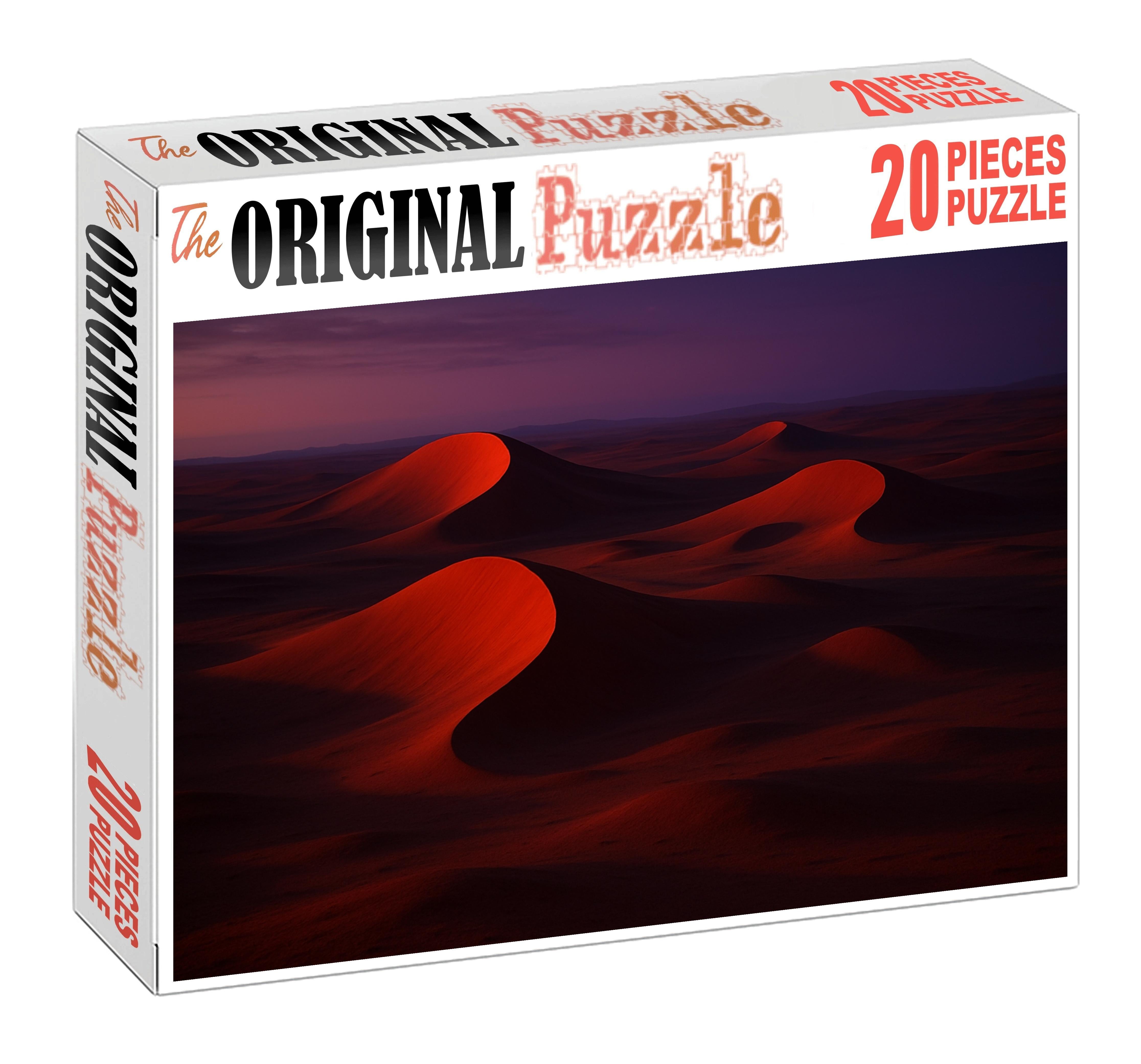 Crimson Crescent Flats Fiery Arcs At Twilight 500 Piece Puzzle
