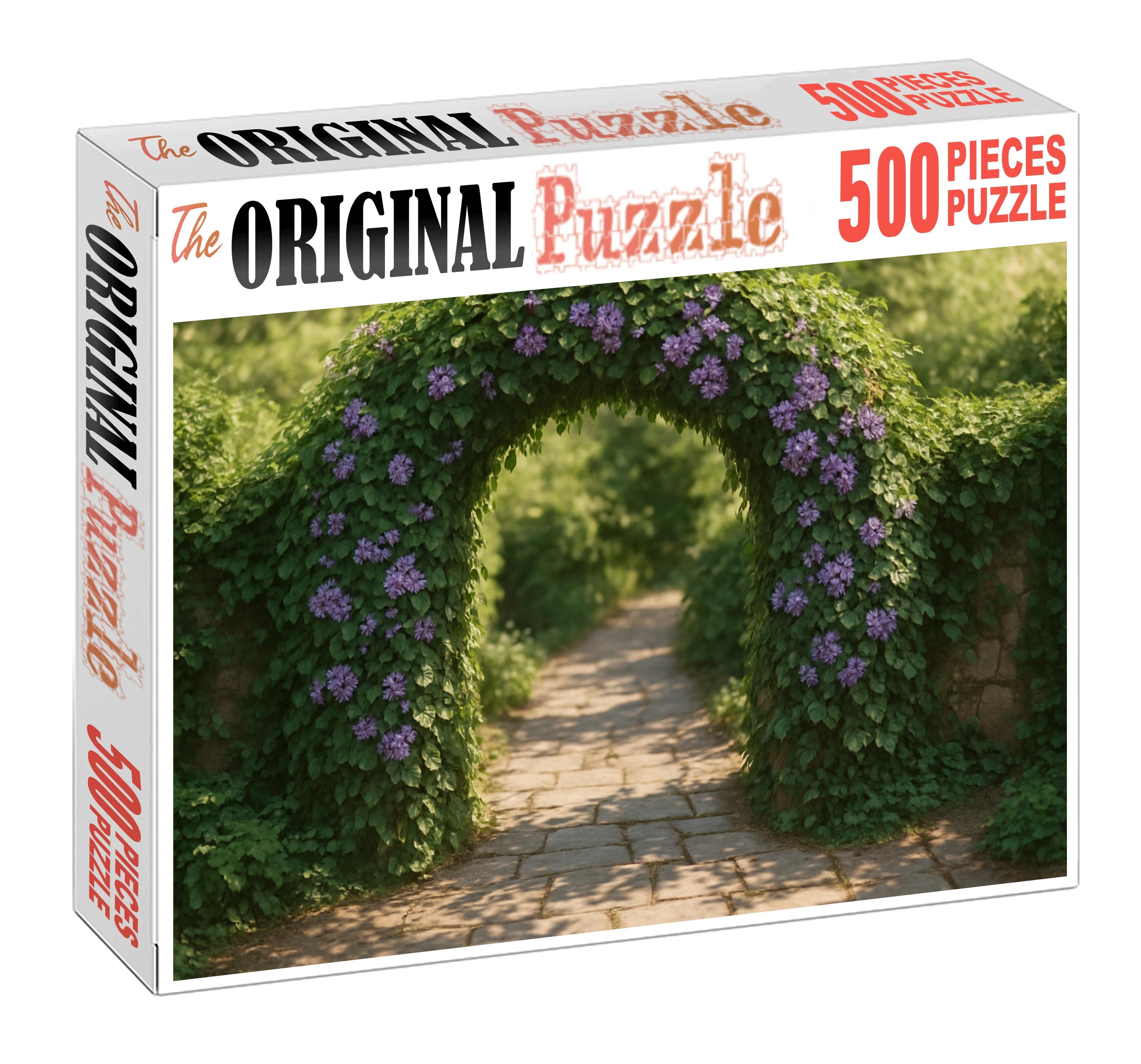 Twining Ivy Archway With Dappled Violet Blooms A Romantic Garden Entrance Puzzle For Kids