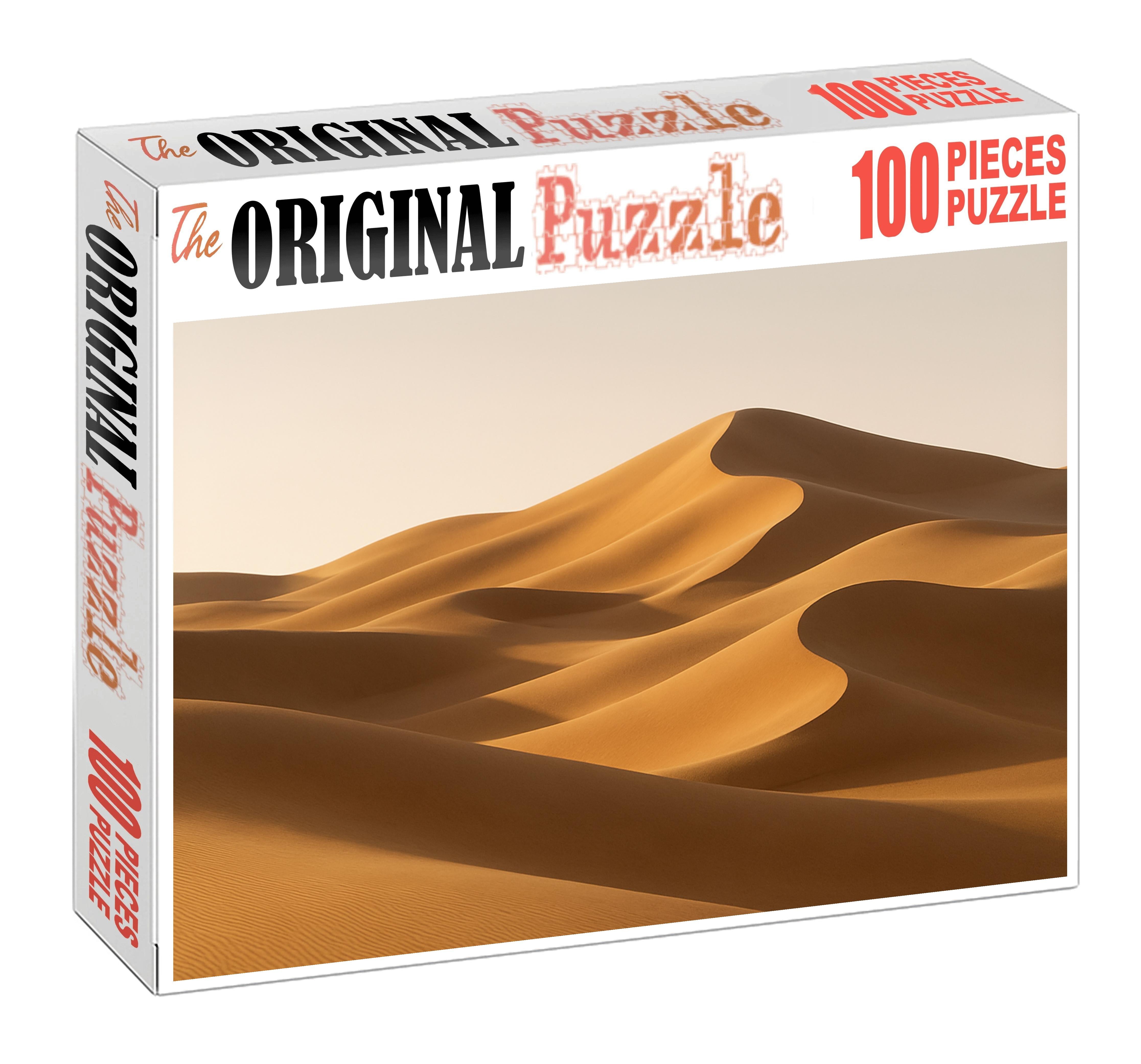 Golden Wave Rolling Dune Sea Under Soft Morning Light Puzzle Challenge