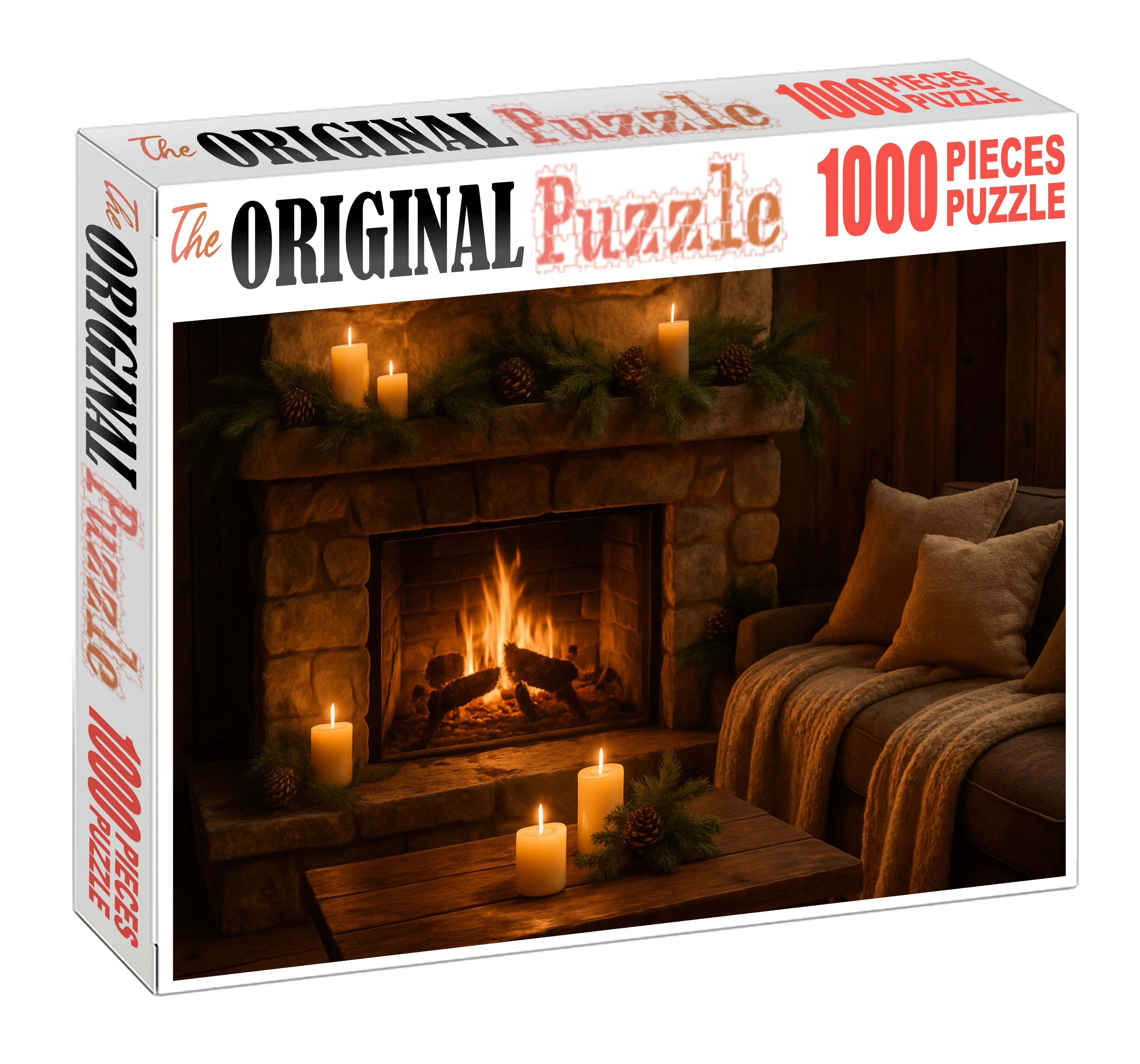 Twilight Evergreen Hearth Cozy Fireside And Pine Accents 20 Piece Puzzle