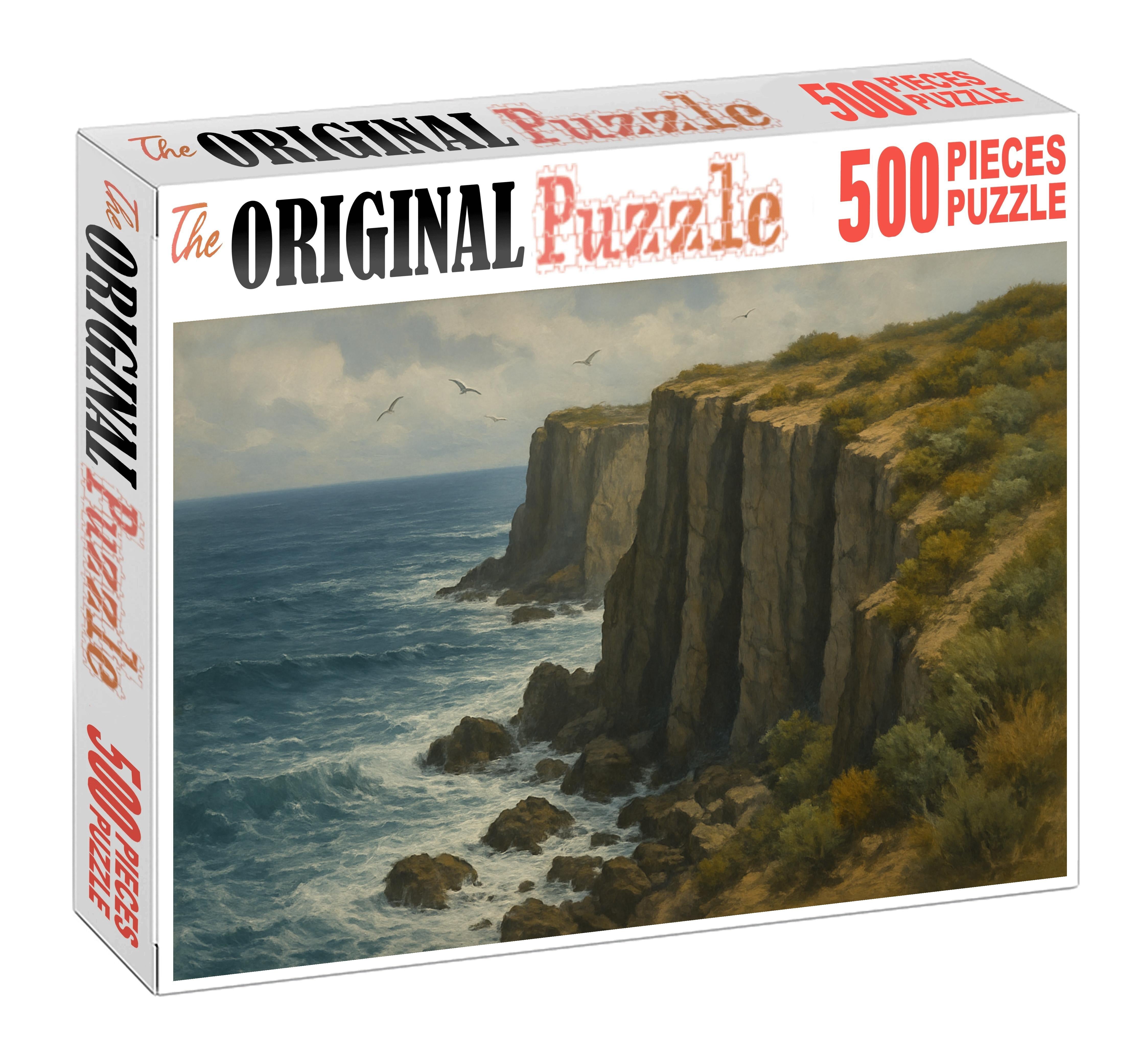 Windward Bluff Dramatic Coastal Cliffs And Ocean Spray Easy Puzzles