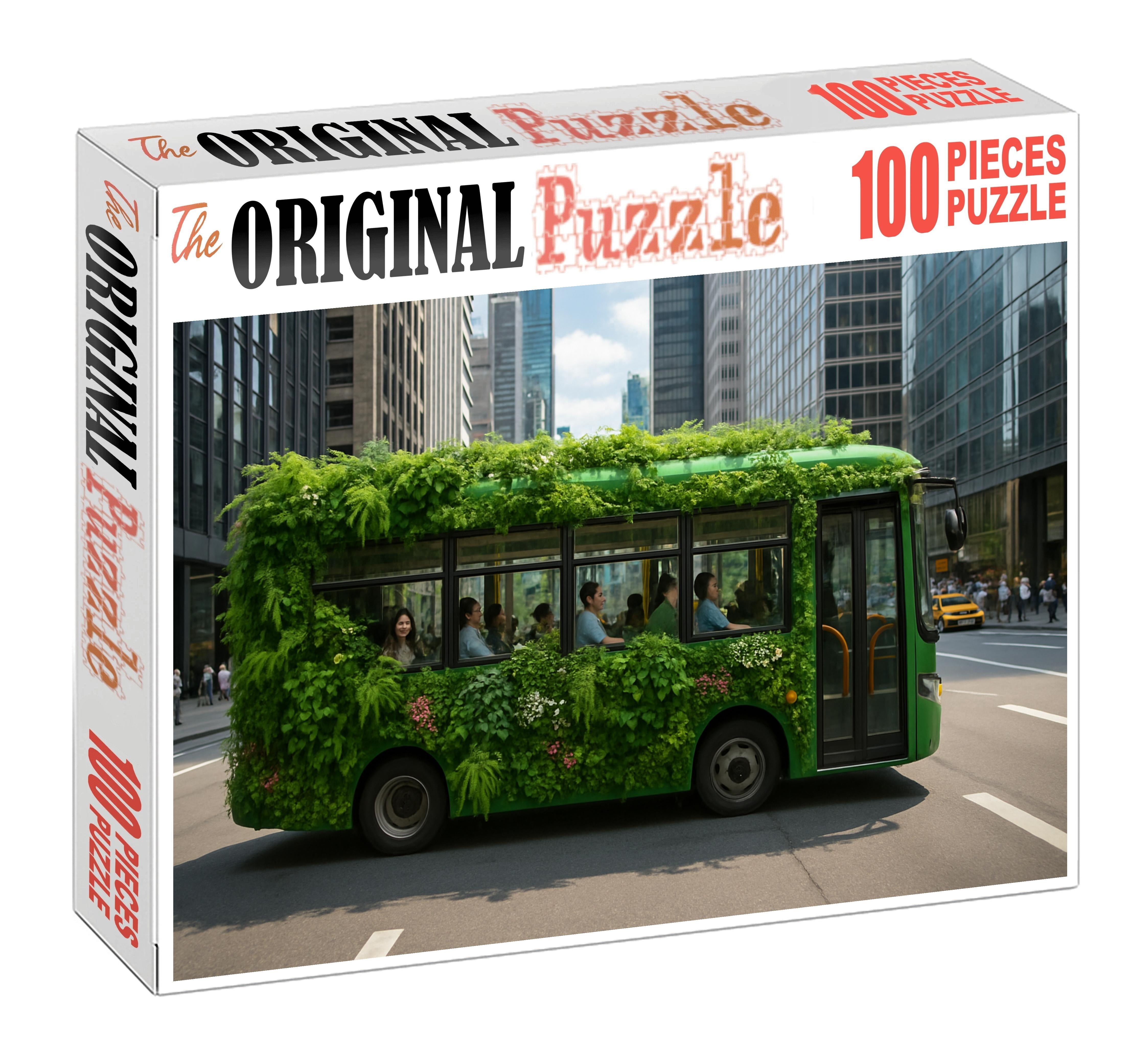 Vertical Garden Bus Urban Greenery On Wheels 100 Piece Puzzle