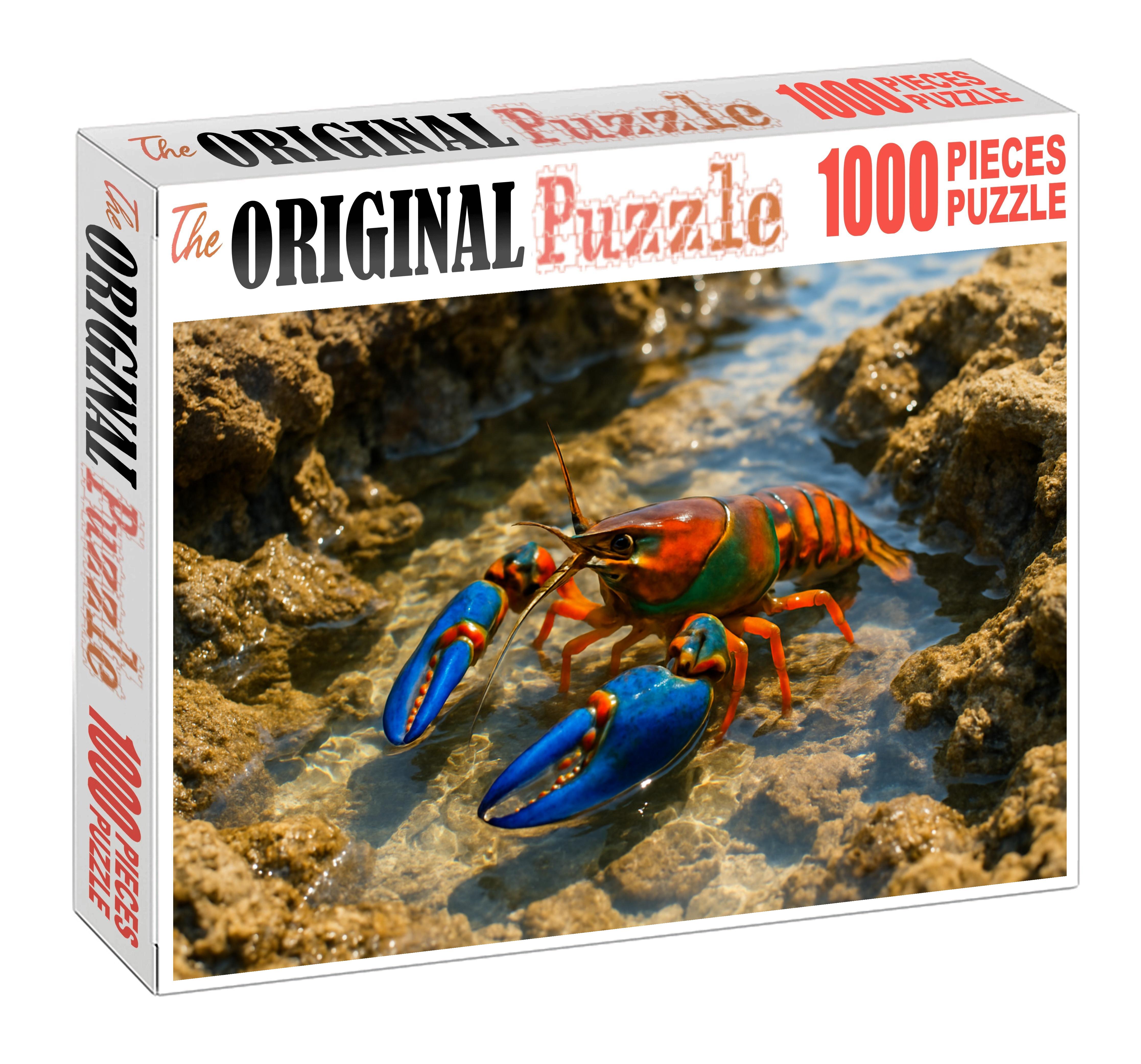 Turquoise Drift Walker Marine Crustacean With Vibrant Blue Claws Mini Puzzle