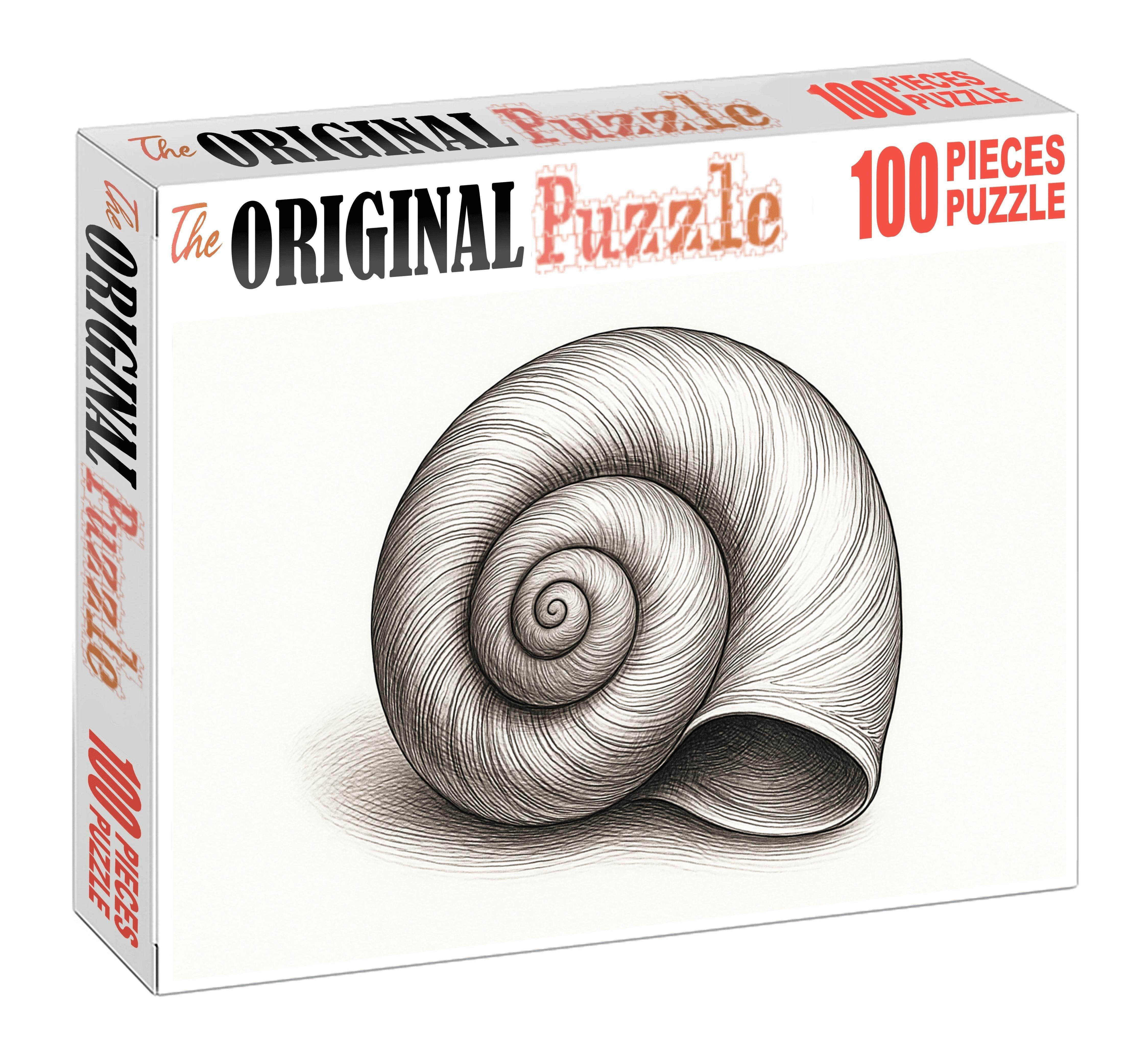 Intricate Shell Anatomy Finely Detailed Ink Study Of Marine Mollusk Custom Jigsaw Puzzle
