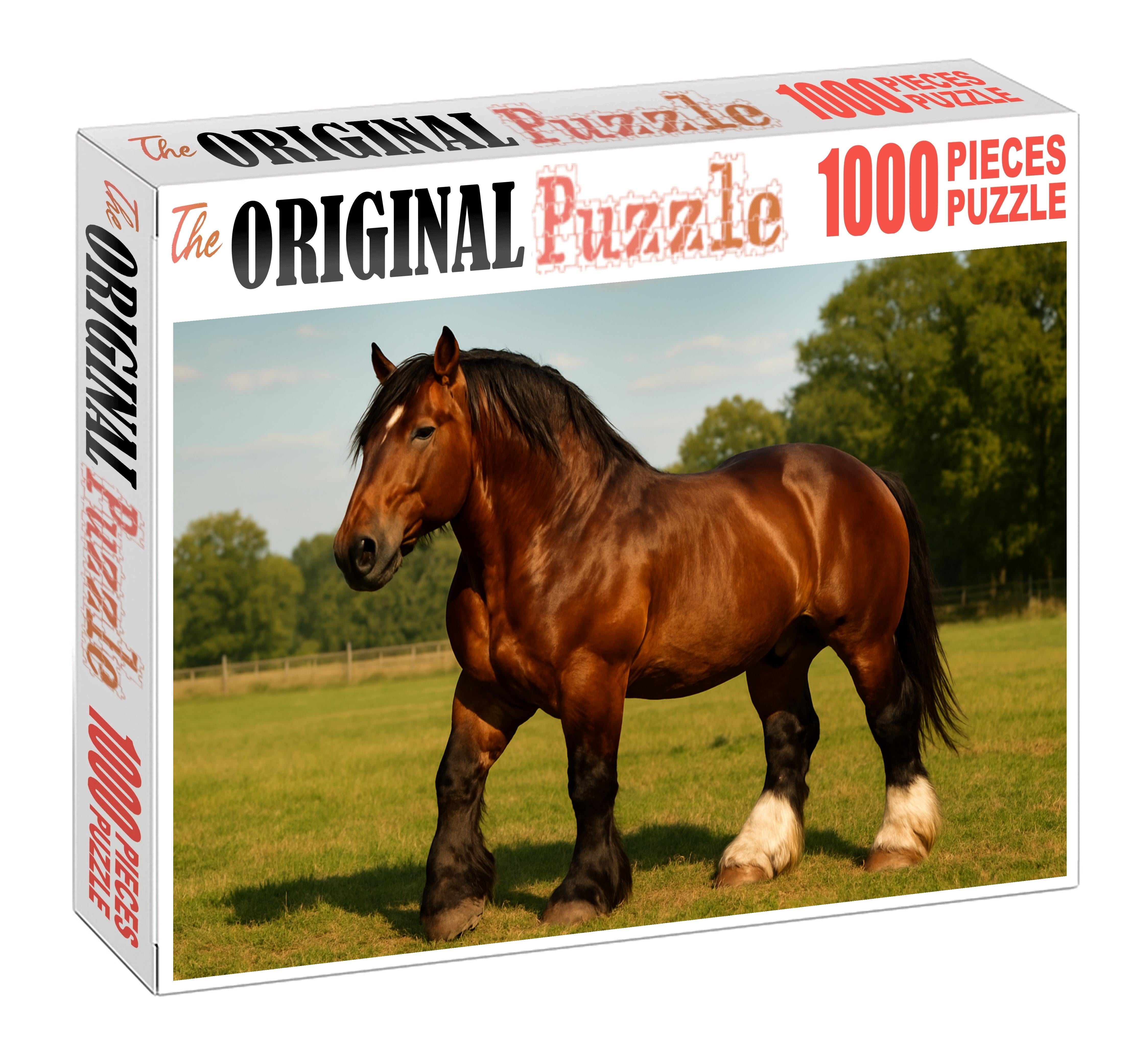 Ironclad Titan Robust Bay Draft Stallion With Commanding Presence Puzzle For Kids