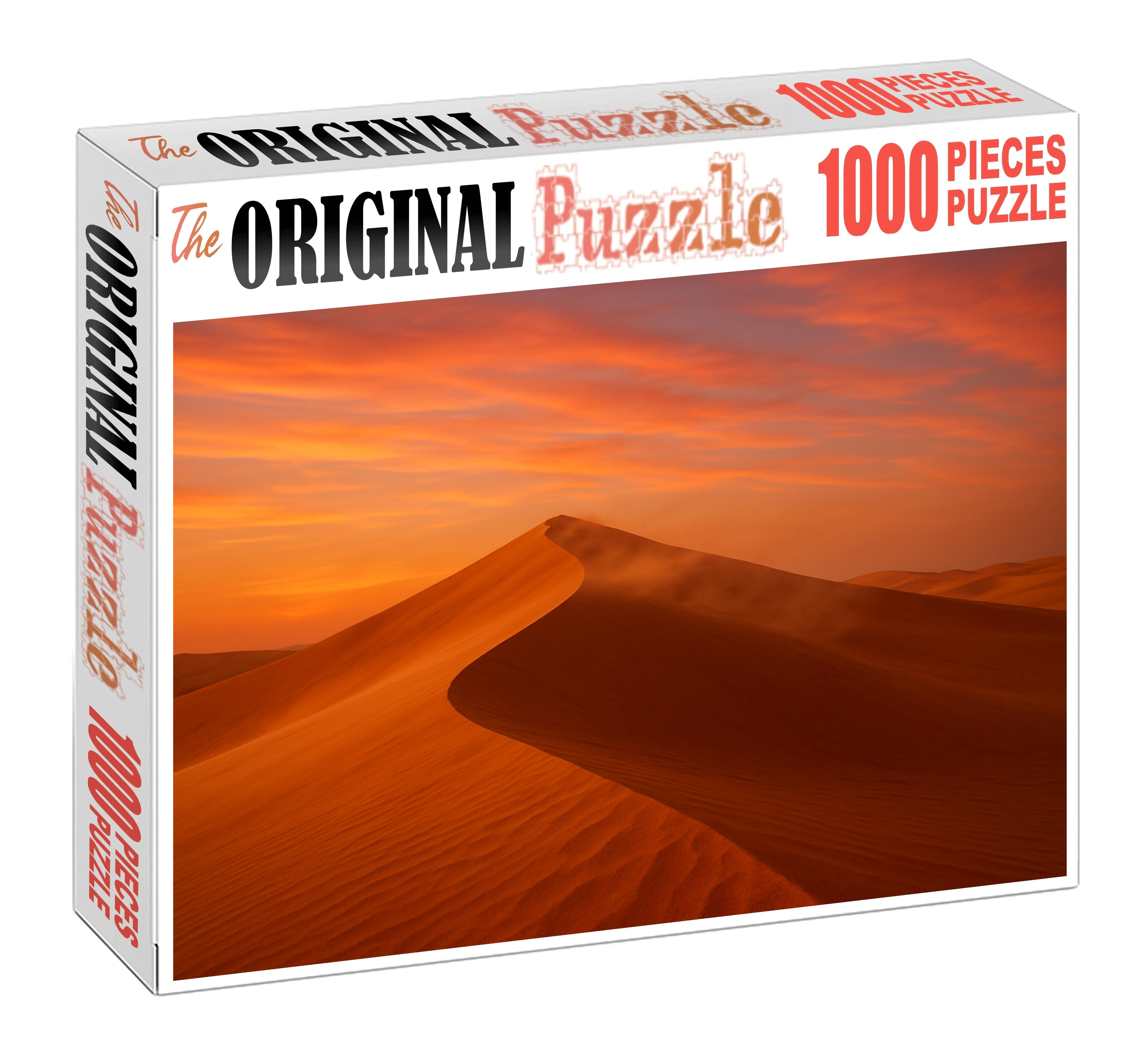 Sunset Dune Vista Waves Of Warm Sand And Sky Puzzle For Adults