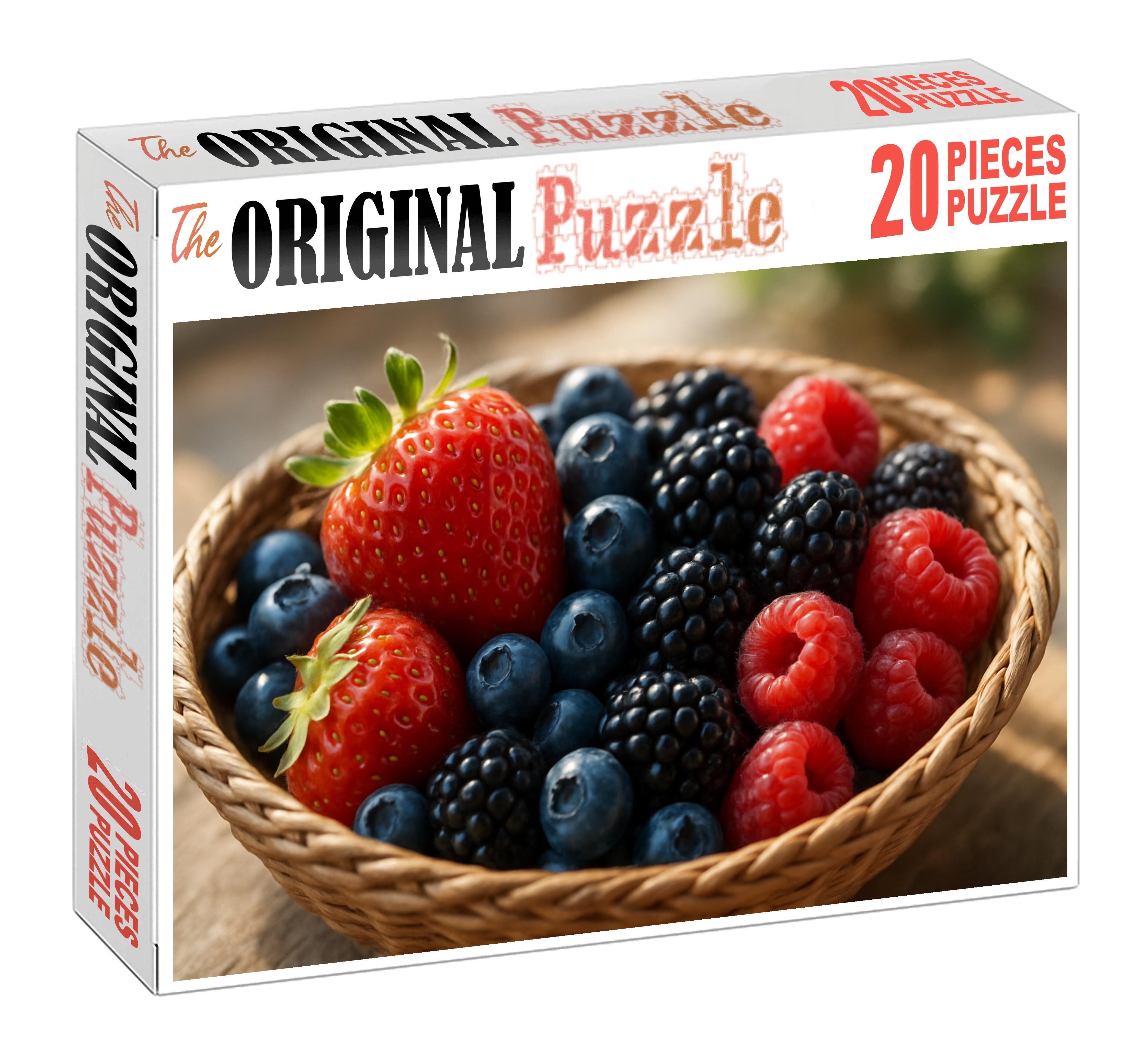 Berry Mosaic Mixed Berries In A Handwoven Tray Large Format Puzzle