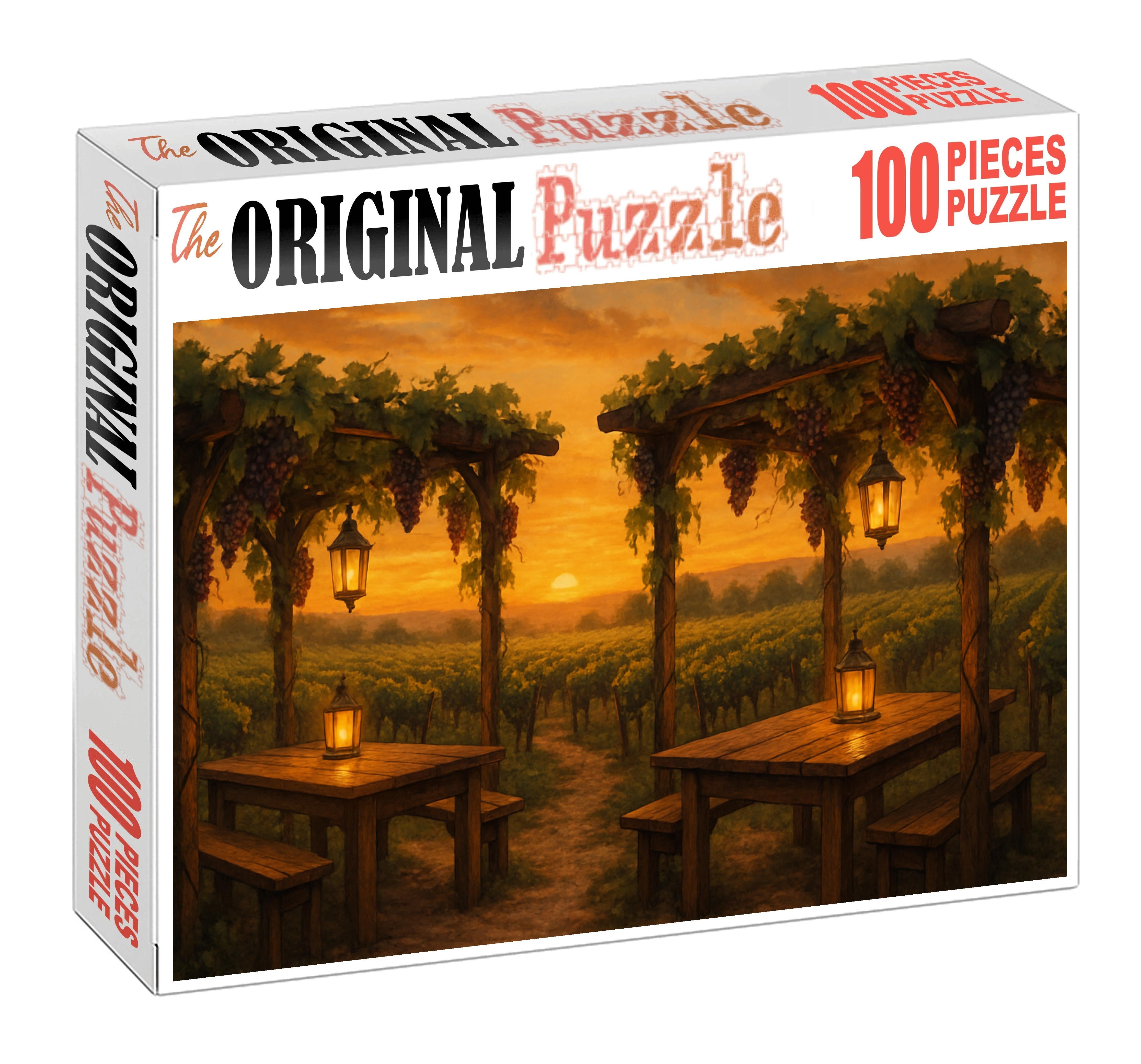 Sunset Vineyard Revelry Custom Jigsaw Puzzle