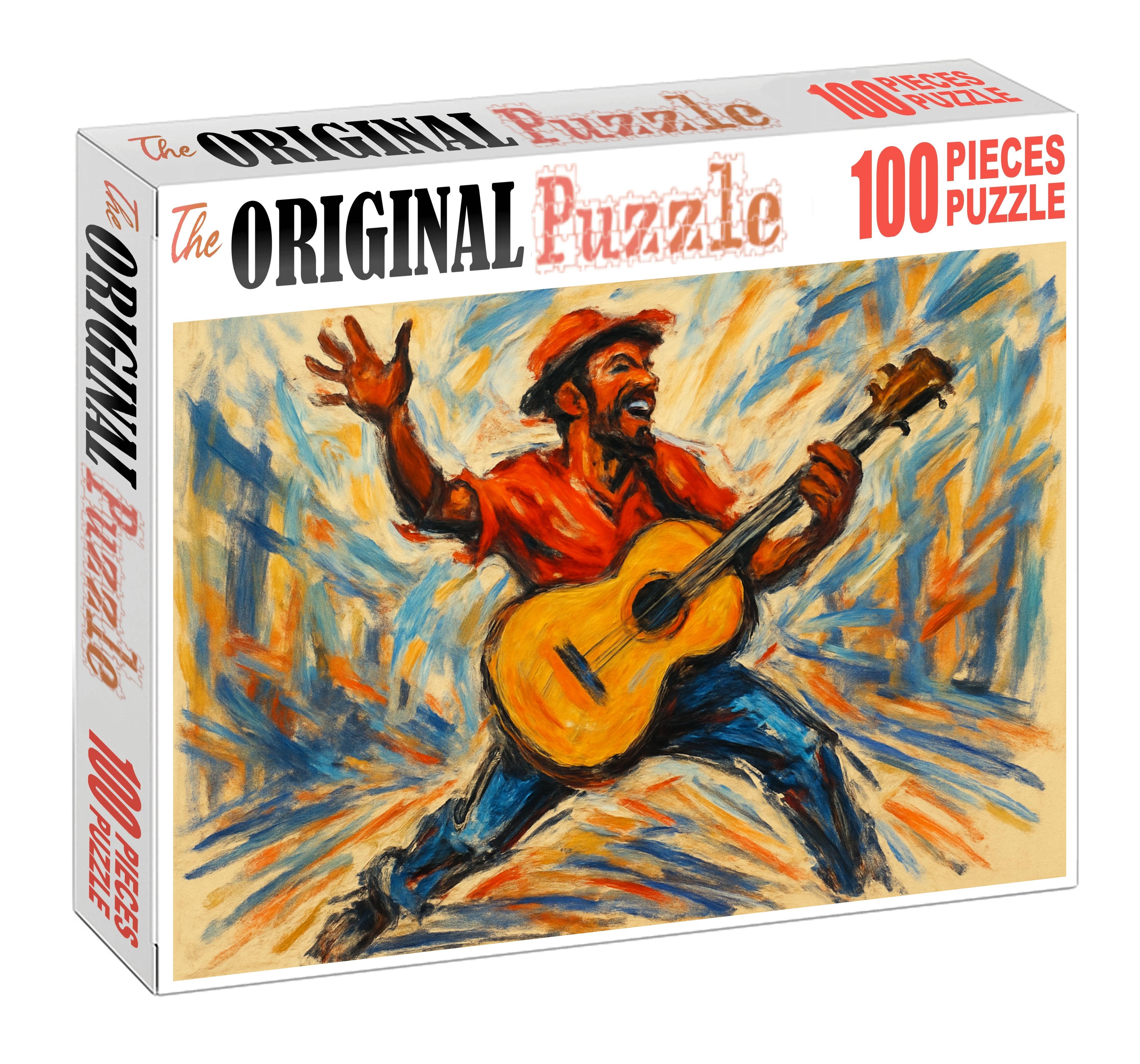 Dynamic Street Performer Sketch Loose Charcoal And Energetic Gesture Large Format Puzzle