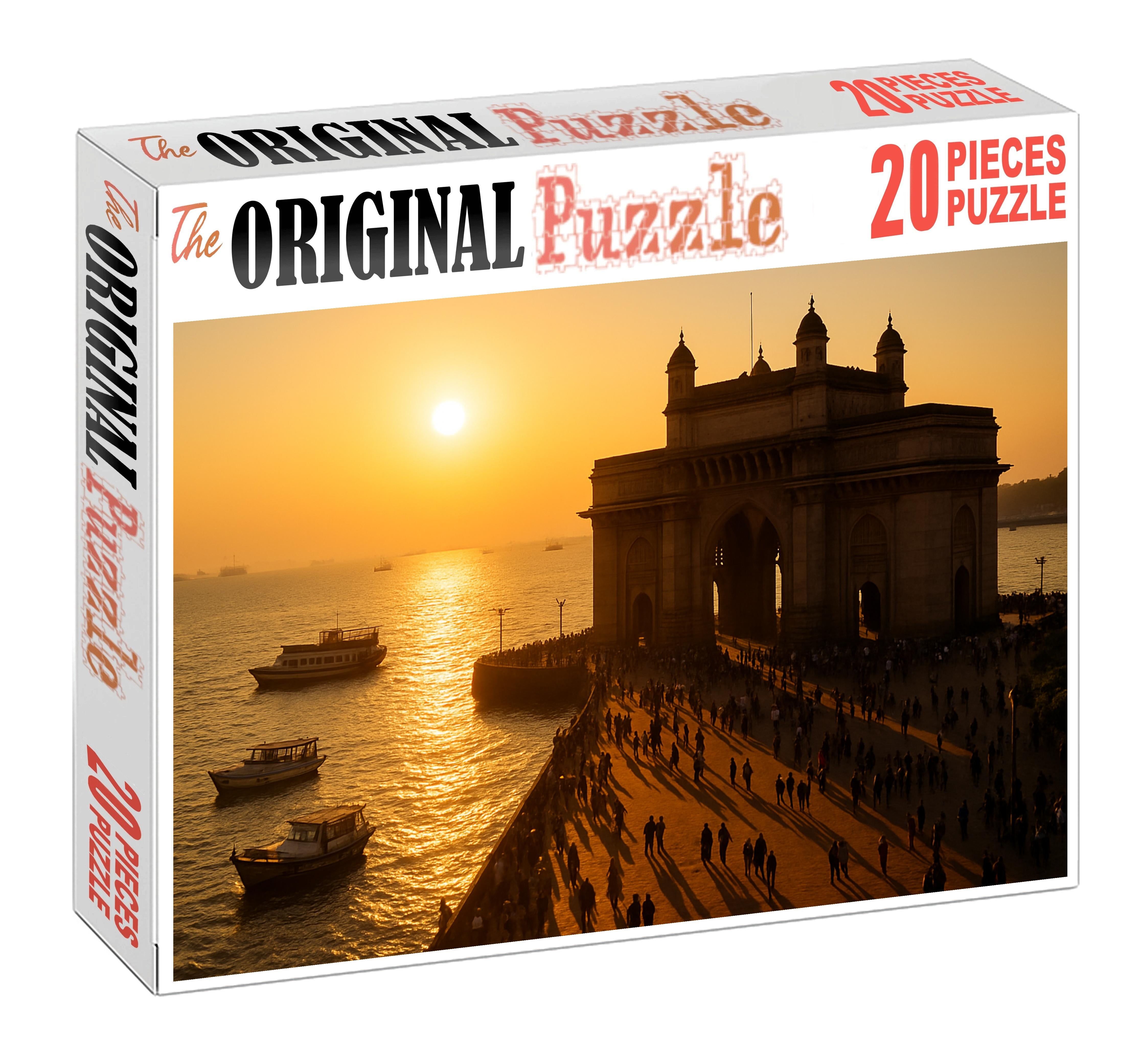 Gateway Of India Mumbai India  Identified By 6958 Globally As A Colonial Architectural Landmark Custom Jigsaw Puzzle