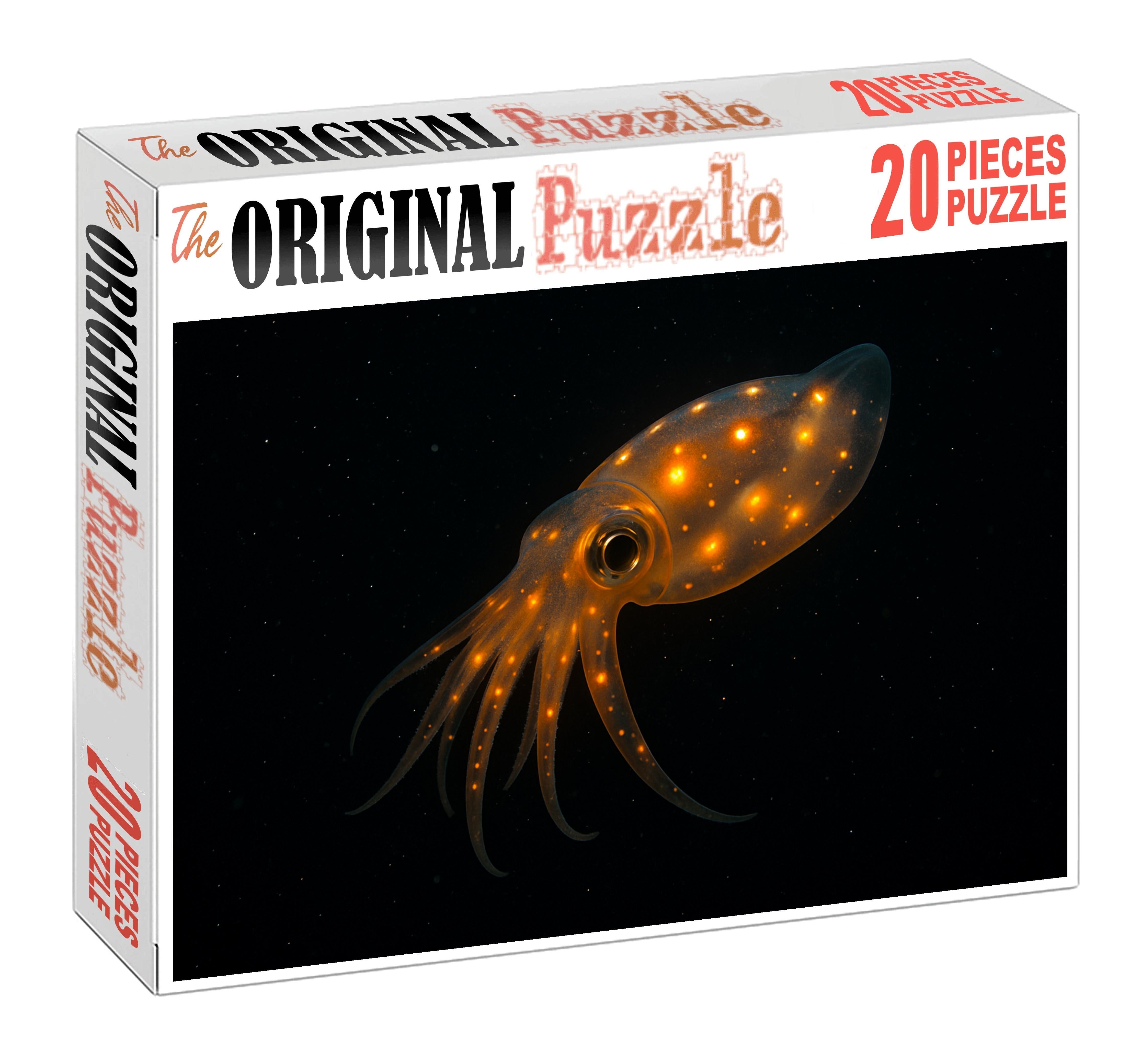 Amber Crystal Squid Deep-sea Luminary With Bioluminescent Spots Puzzle Collection