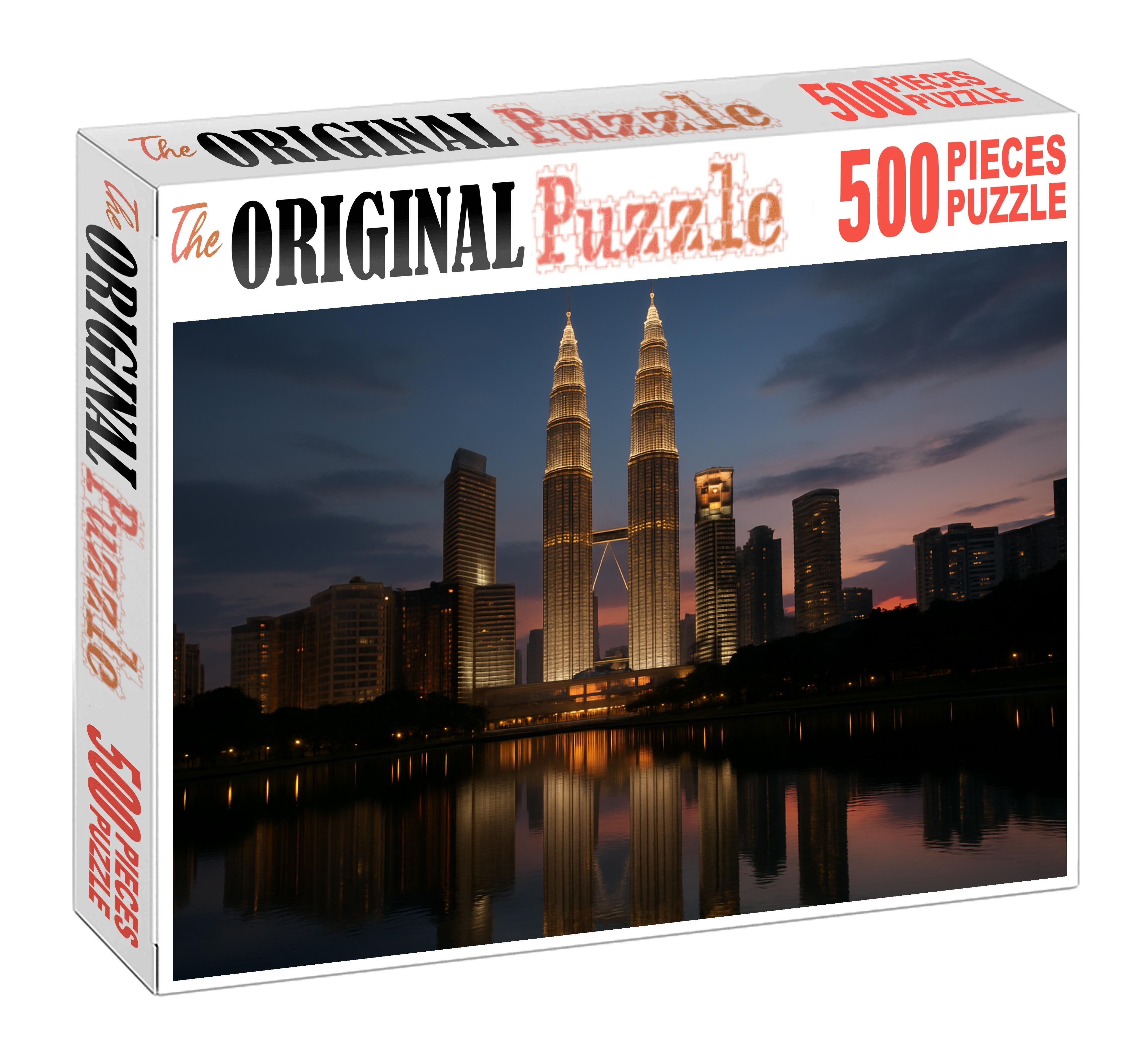 Kuala Lumpur Petronas Twin Towers Skyline Among Asias Most Recognizable City Profiles Puzzle For Kids