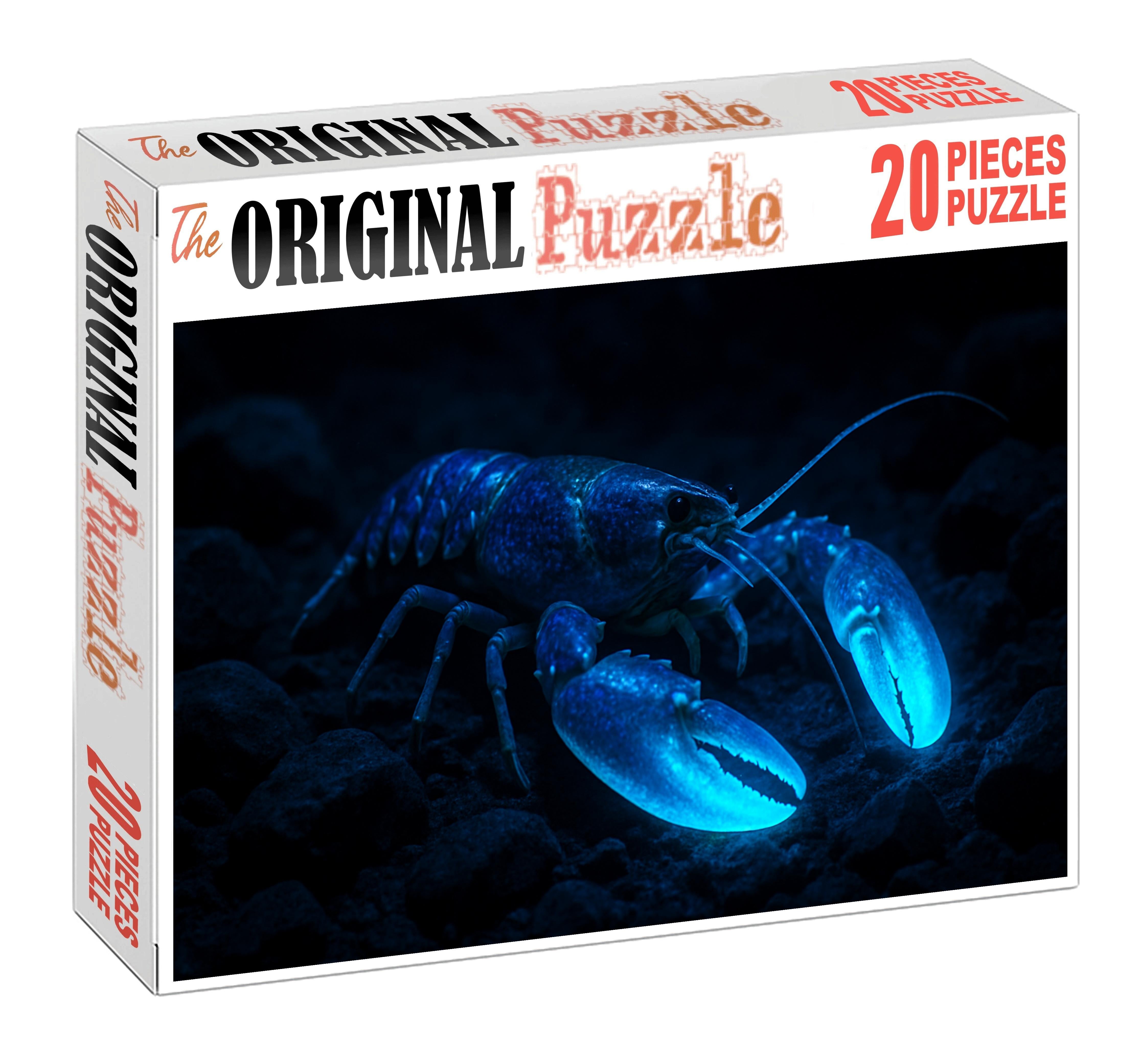 Sapphire Abyssal Crawler Deep-sea Crustacean With Luminescent Claws Premium Puzzle Pieces