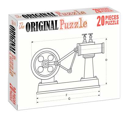Mechanical Device Schematic Precise Technical Pen Drawing With Clean Linework Mini Puzzle