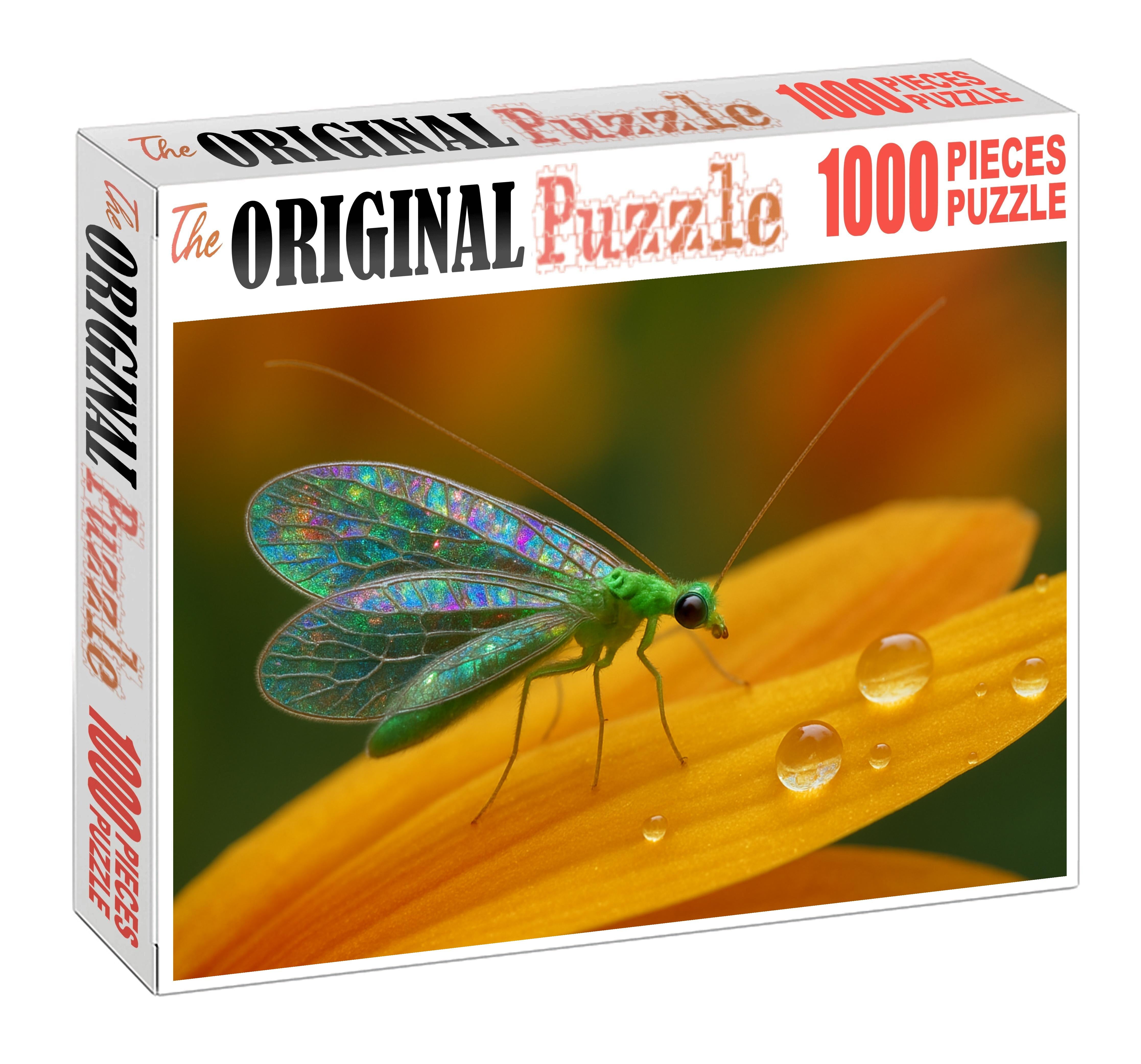 Silverleaf Seraph Delicate Insect With Translucent Wings And Intricate Markings Premium Puzzle Pieces