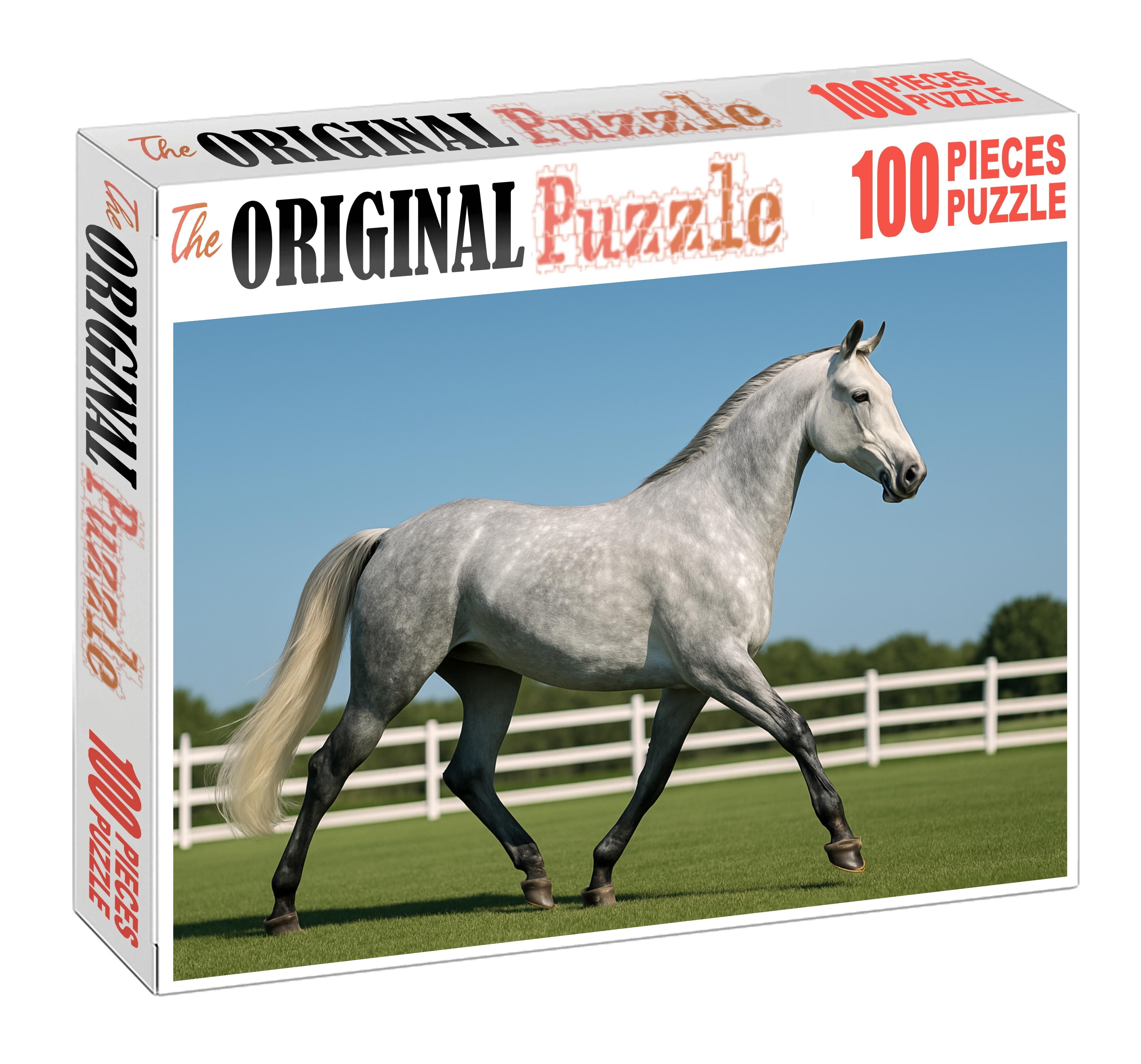 Frostline Whisper Icy Gray Gaited Mare With Floating Trot Puzzle Collection