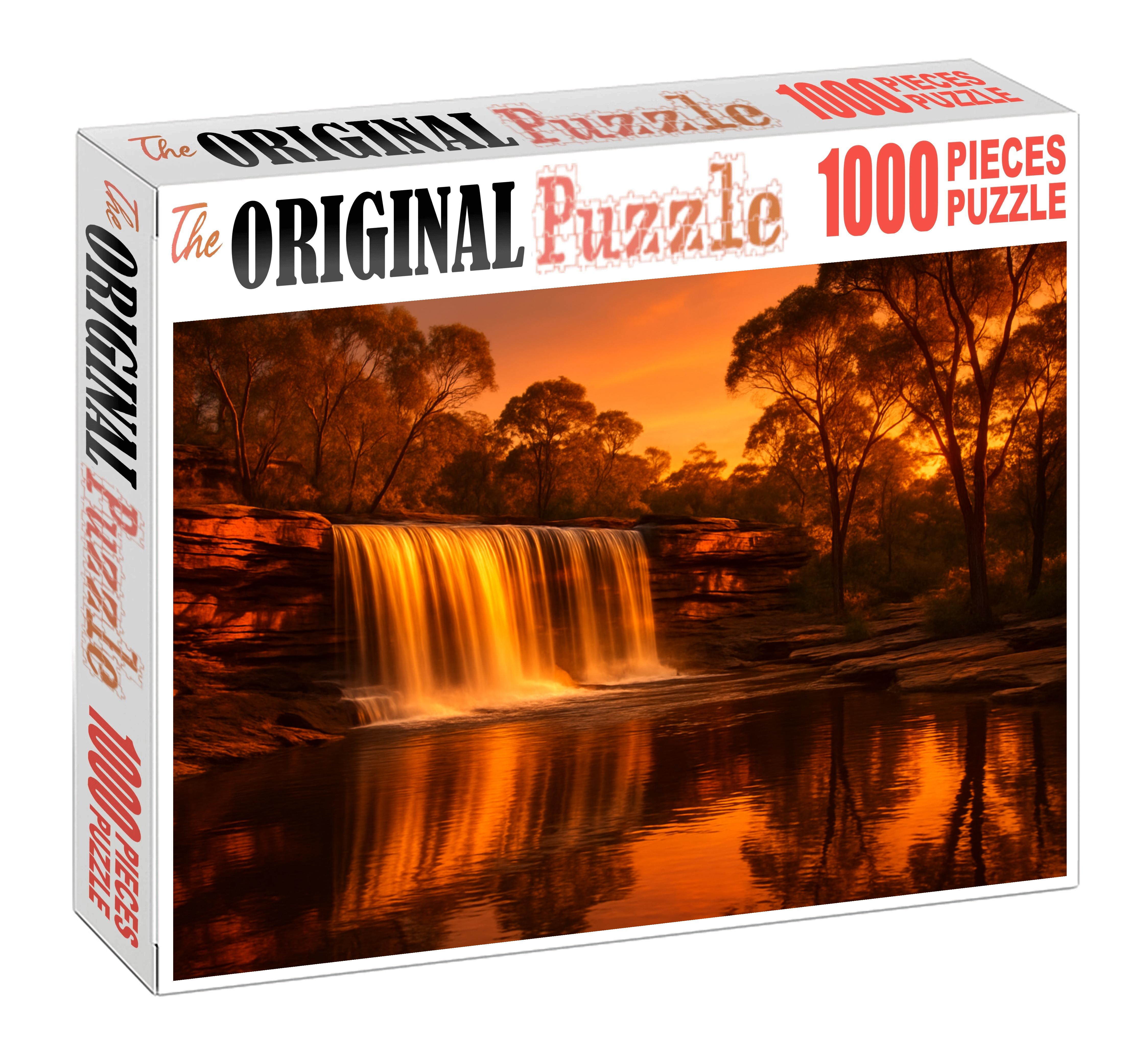 Sunset Amber Curtain Custom Jigsaw Puzzle