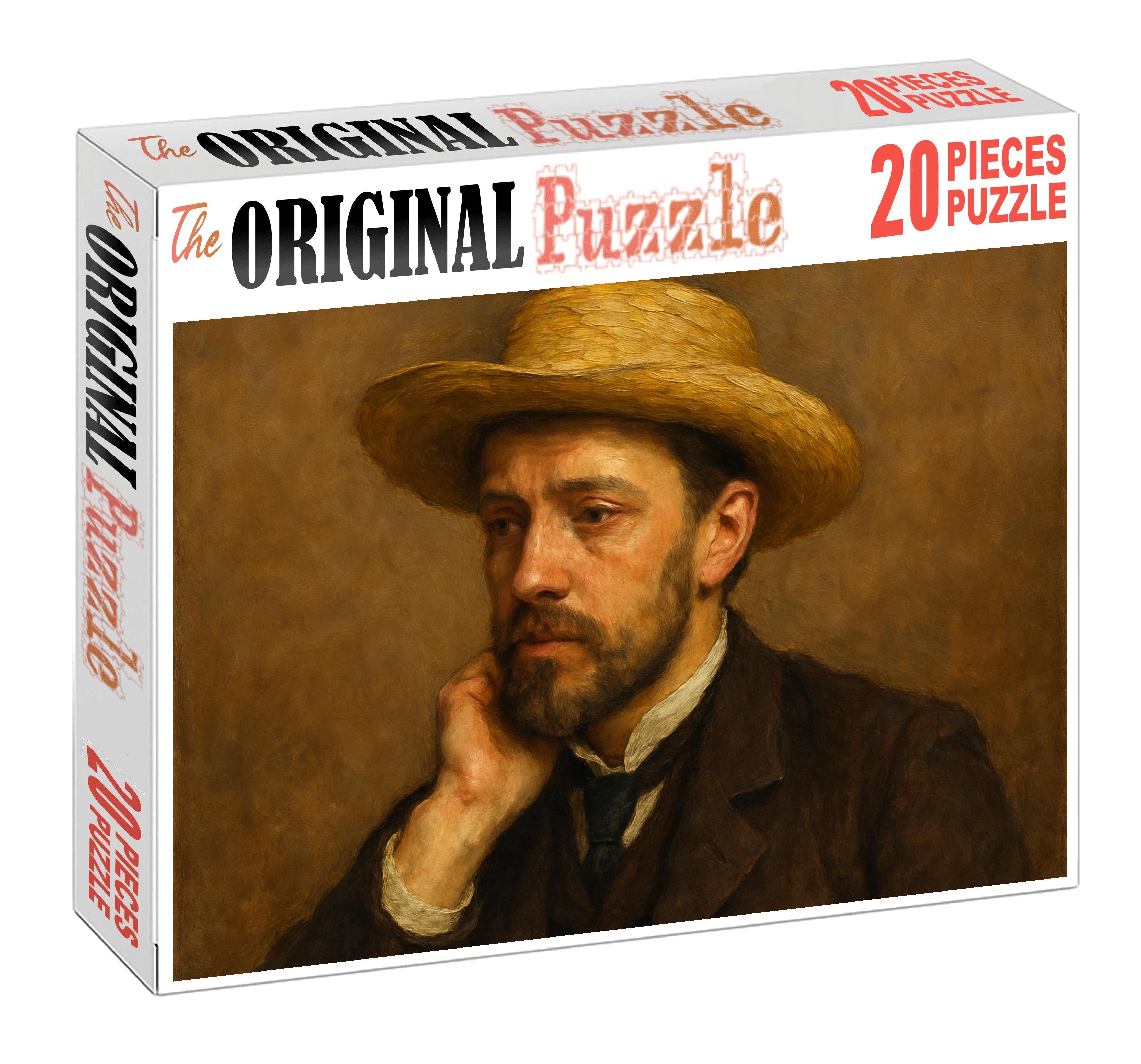 Self-portrait With A Straw Hat Large Format Puzzle