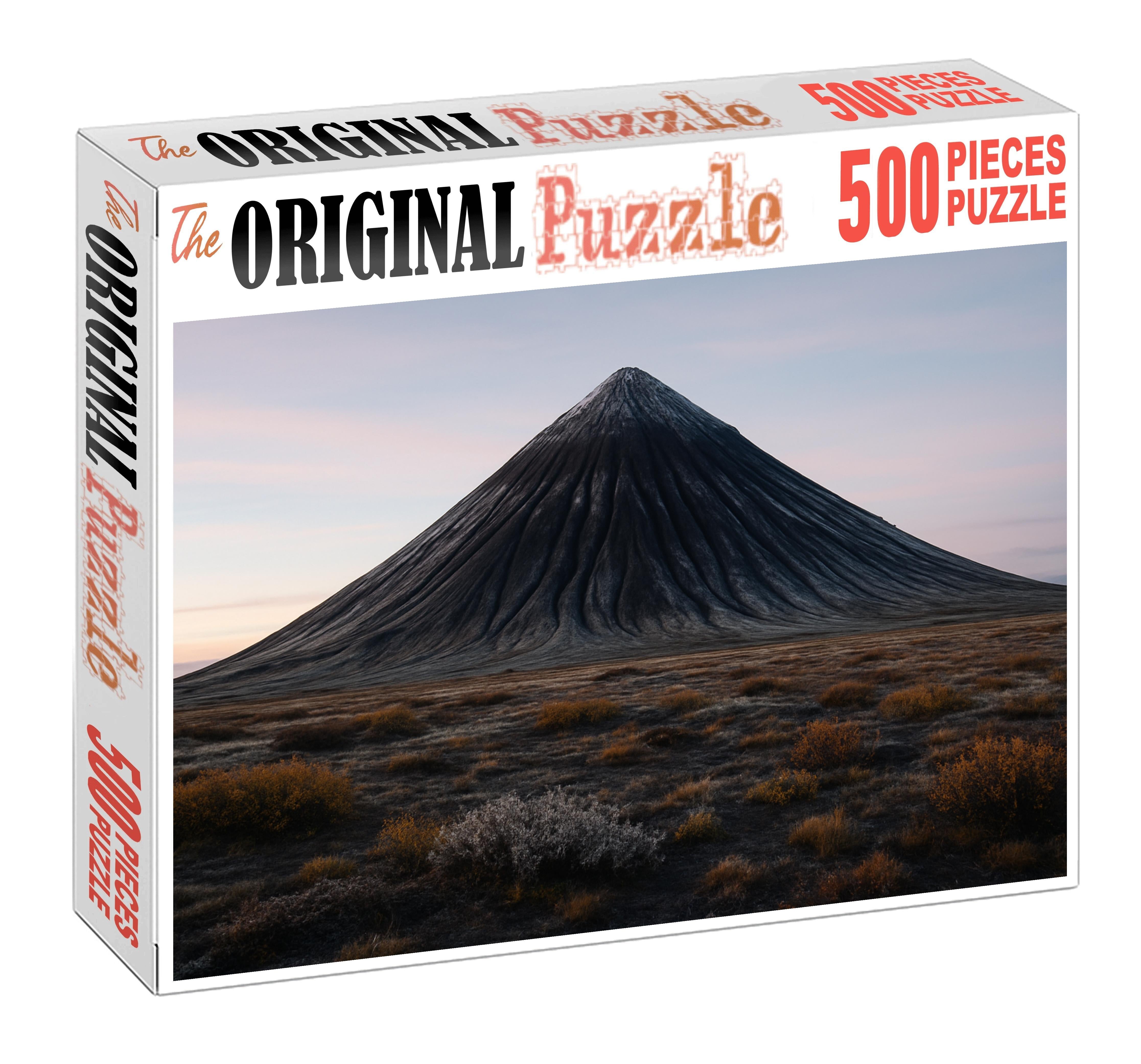 Frost-tipped Volcanic Cone At Dawn Mini Puzzle