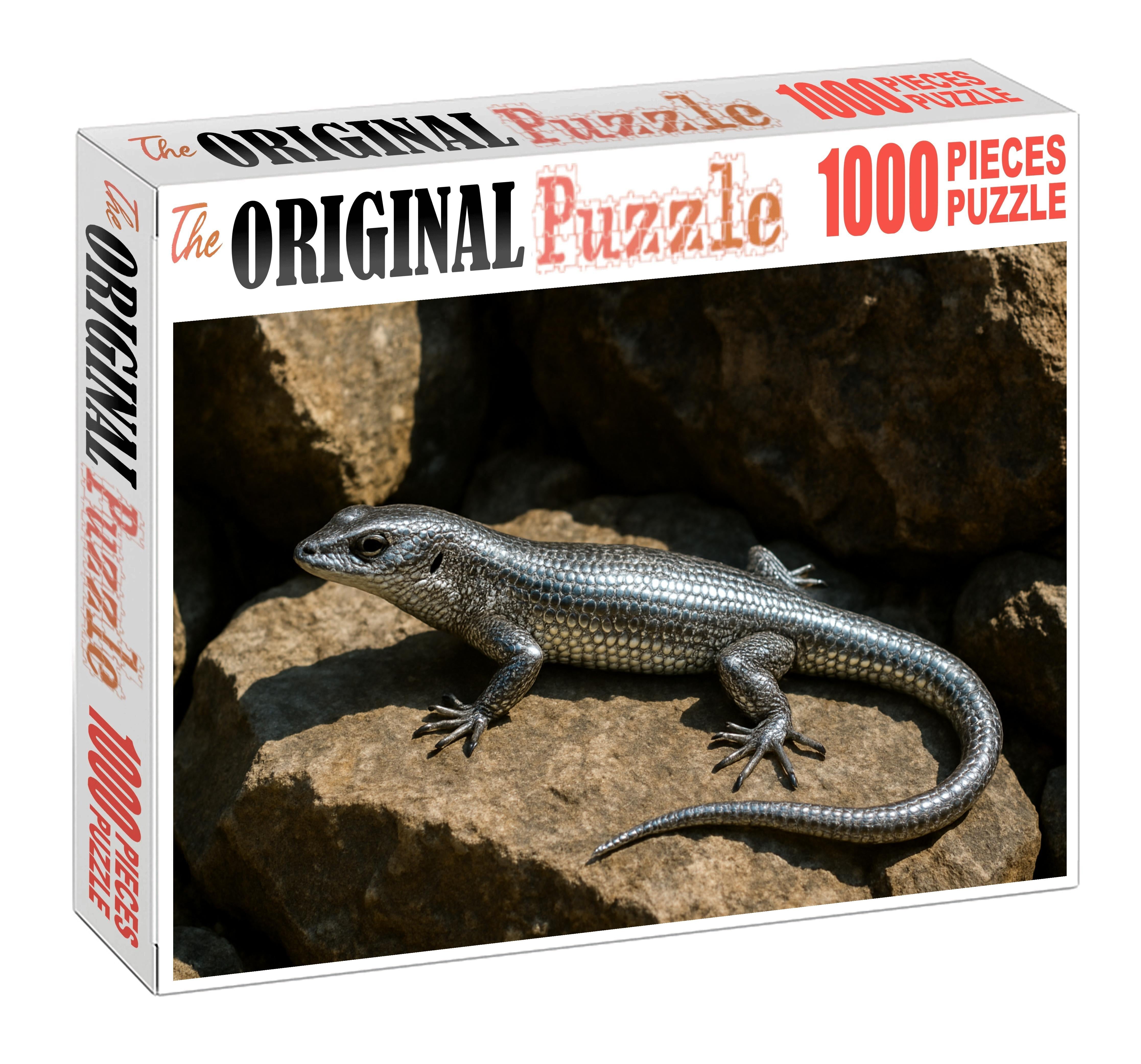 Silver Scale Skink Sun-basking Reptile With Reflective Armor Large Format Puzzle