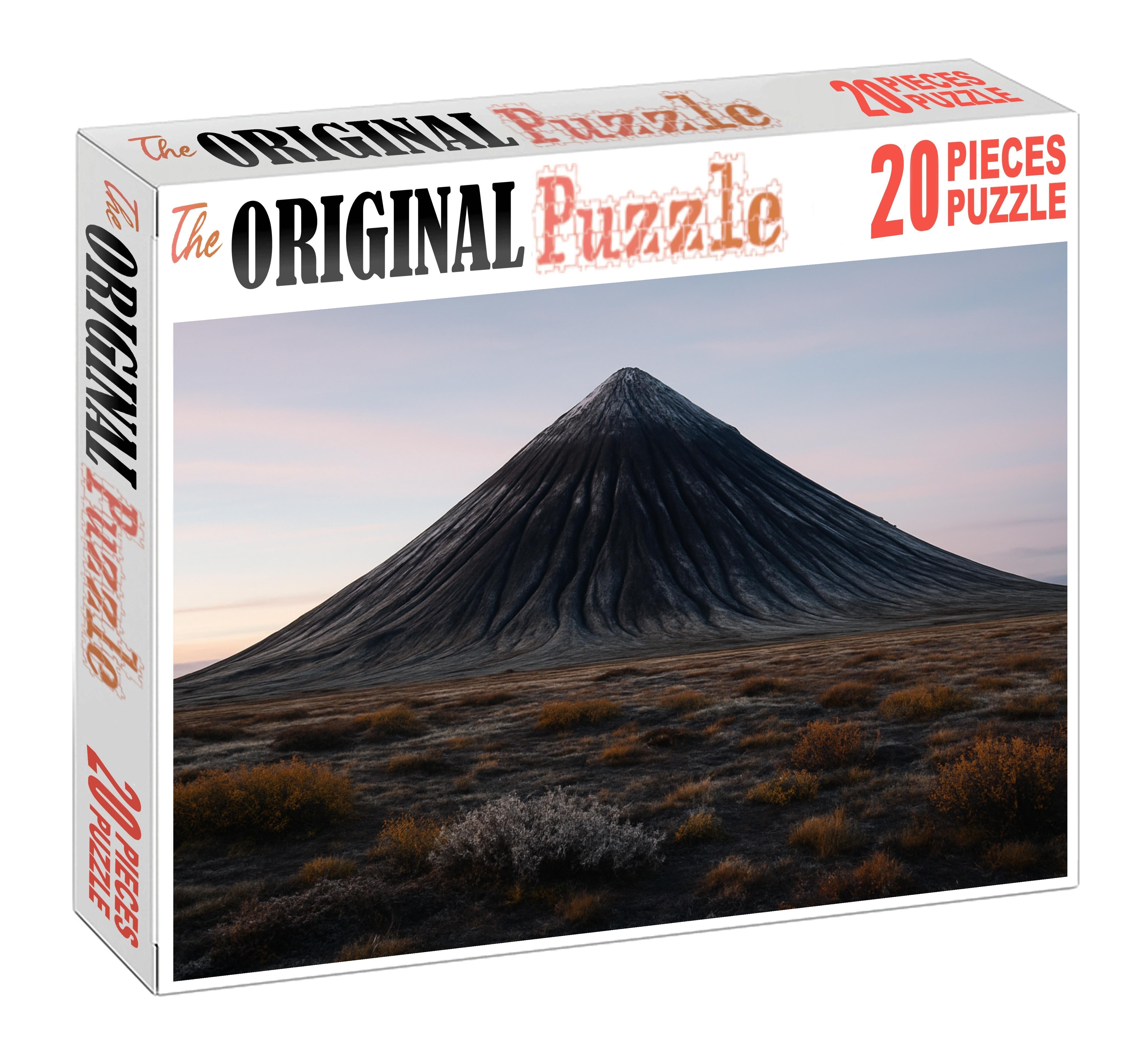 Frost-tipped Volcanic Cone At Dawn Mini Puzzle