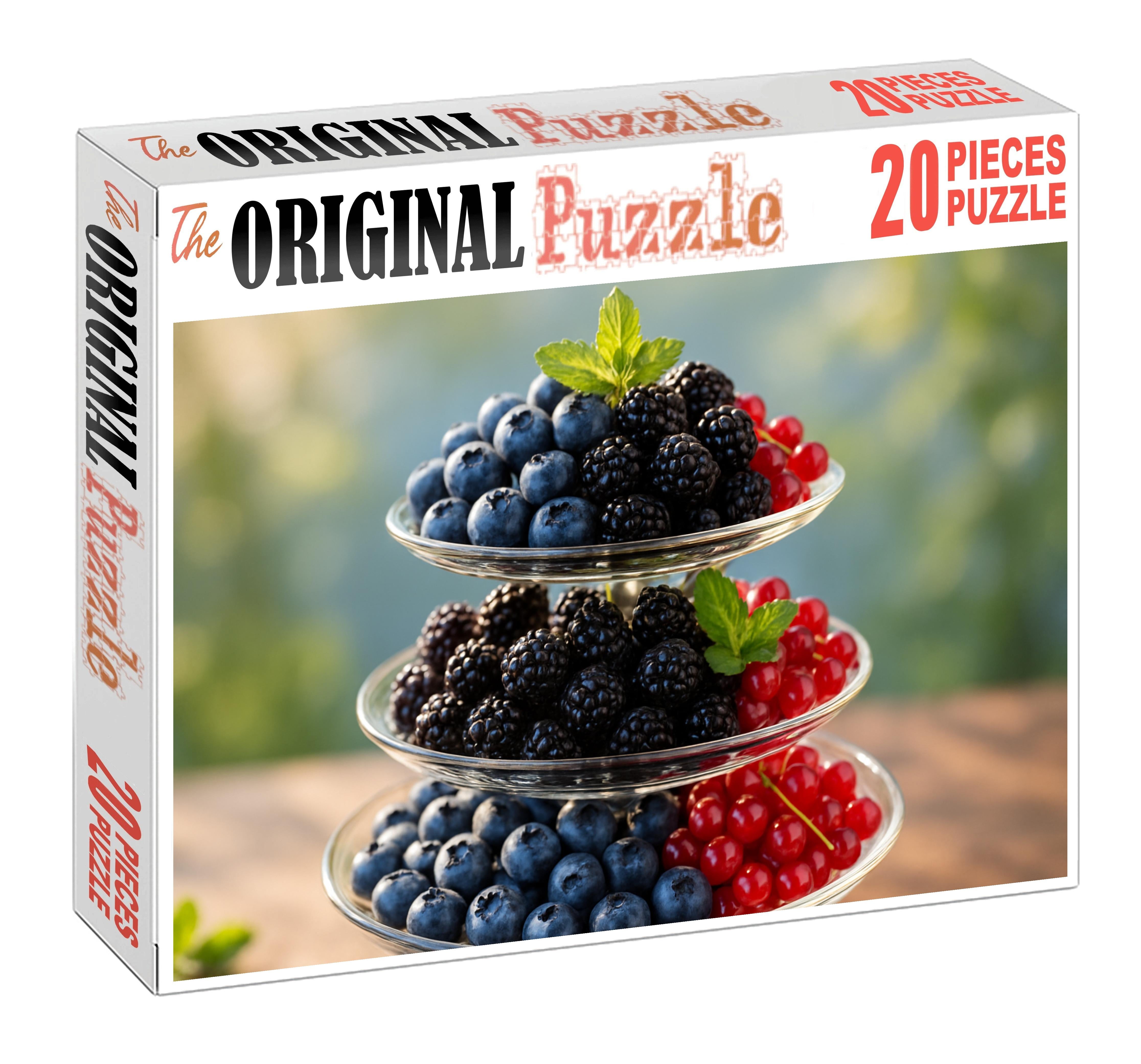 Frosted Berry Cascade Blueberries Blackberries And Red Currants 20 Piece Puzzle