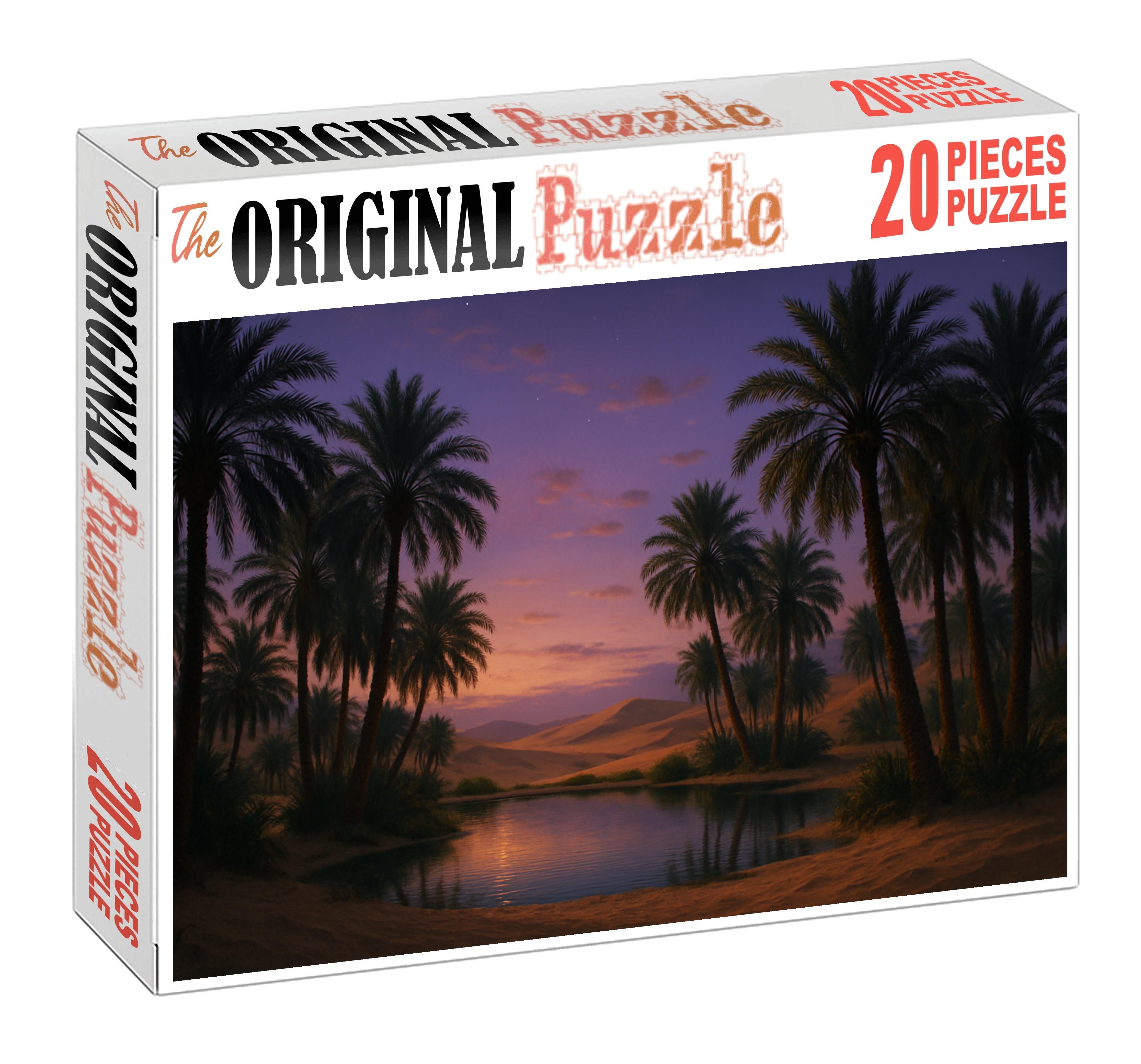 Radiant Wadi Emerald Oasis Hidden In Golden Sands 200 Piece Puzzle