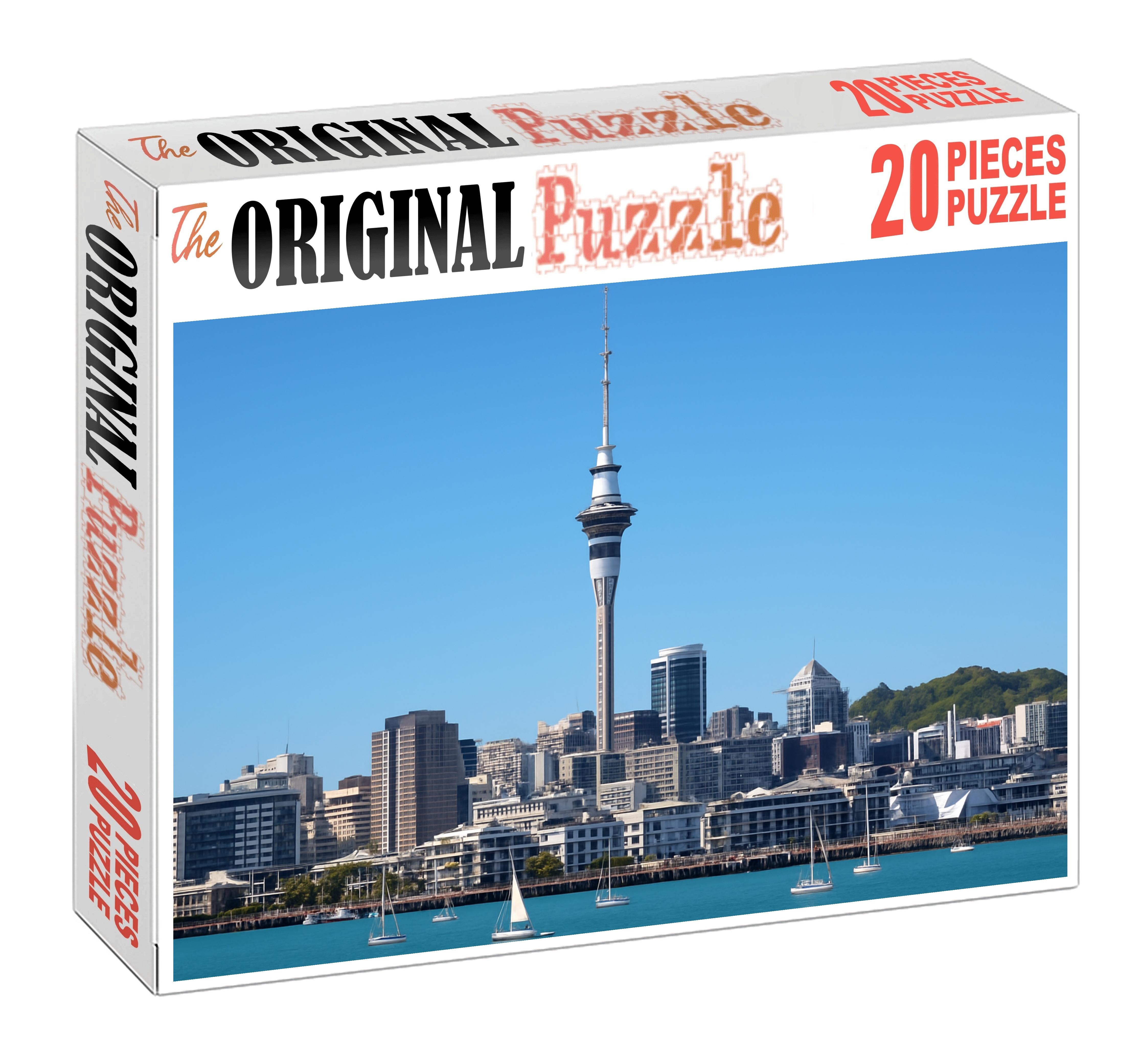 Auckland Waterfront Skyline New Zealands Leading Harbor City Silhouette 300 Piece Puzzle