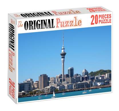 Auckland Waterfront Skyline New Zealands Leading Harbor City Silhouette 300 Piece Puzzle