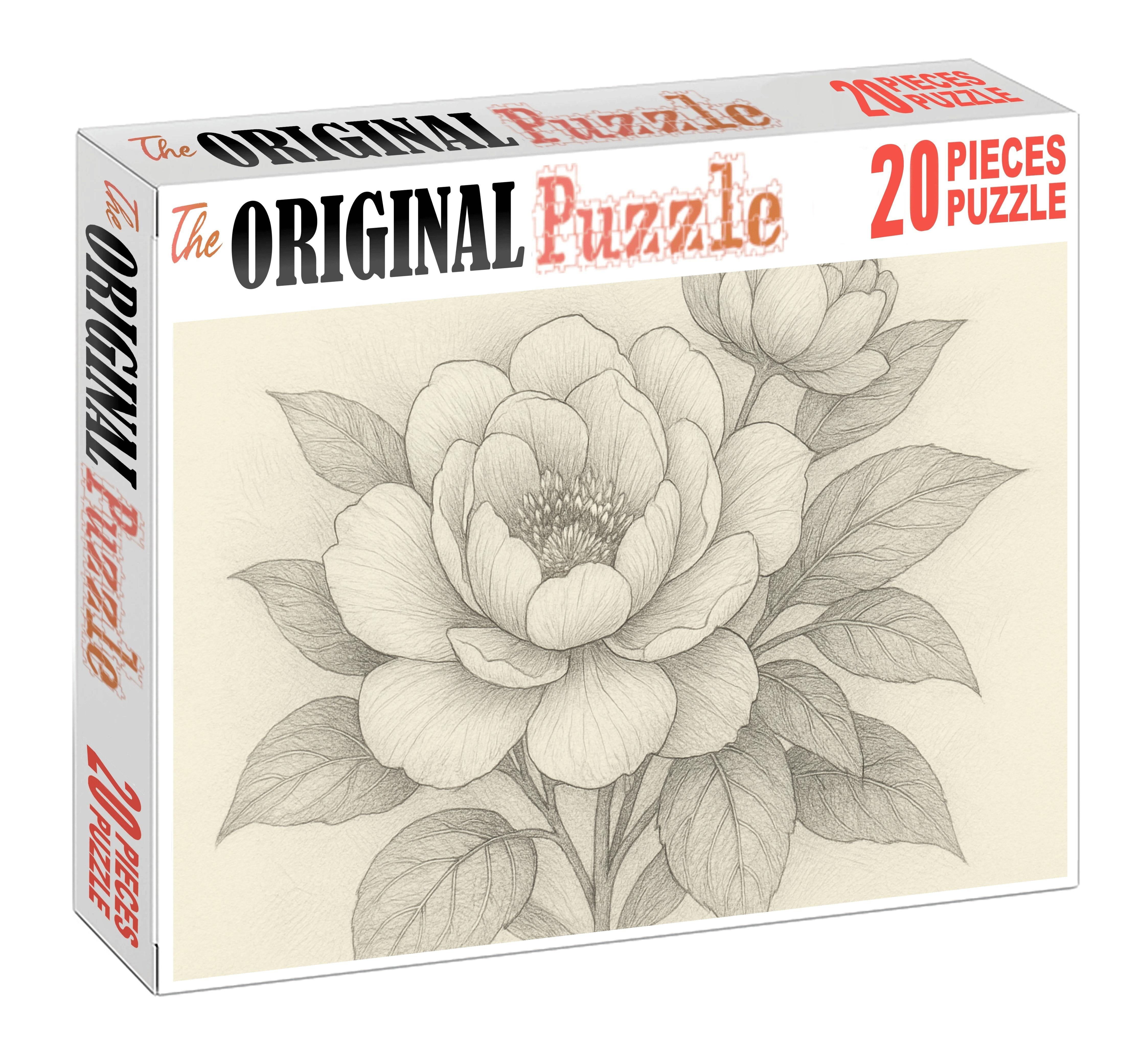 Intricate Floral Pattern Study Delicate Graphite Line Art With Layered Detail Mini Puzzle