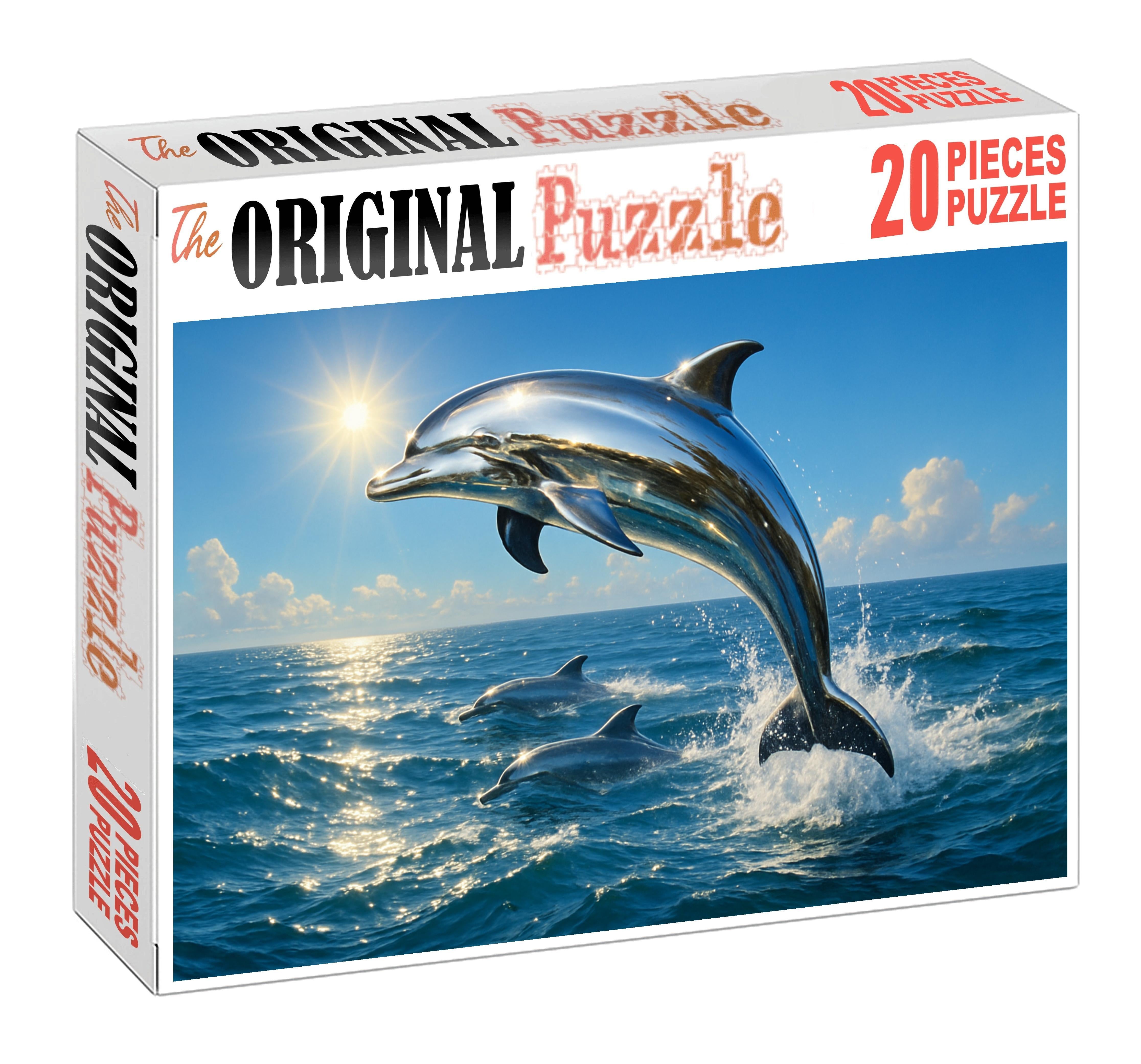 Silverback Dolphin Sleek Marine Mammal With Reflective Back And Playful Social Behavior 200 Piece Puzzle