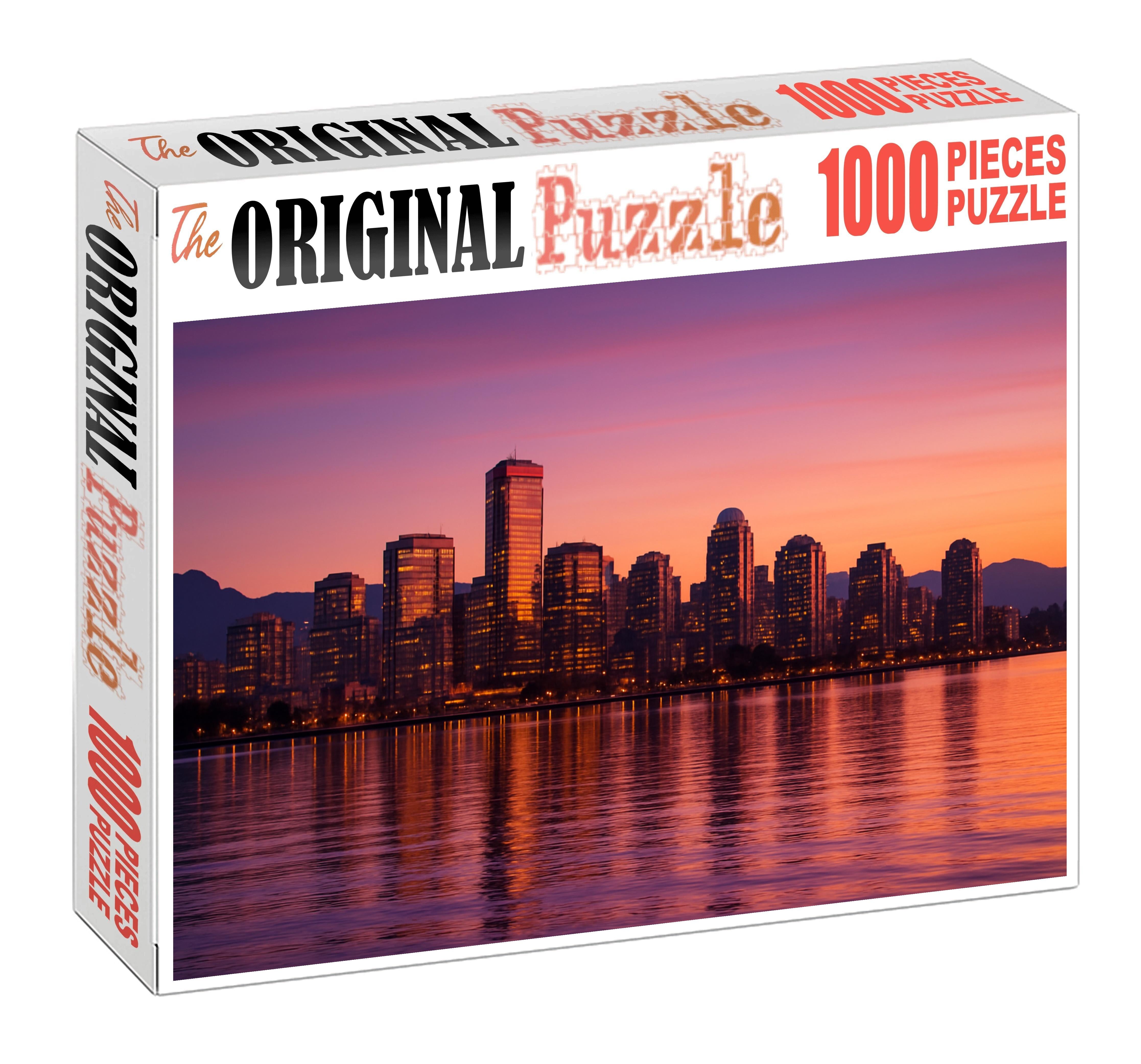 Vancouver Waterfront Skyline Nature Meets Urban Sophistication 100 Piece Puzzle