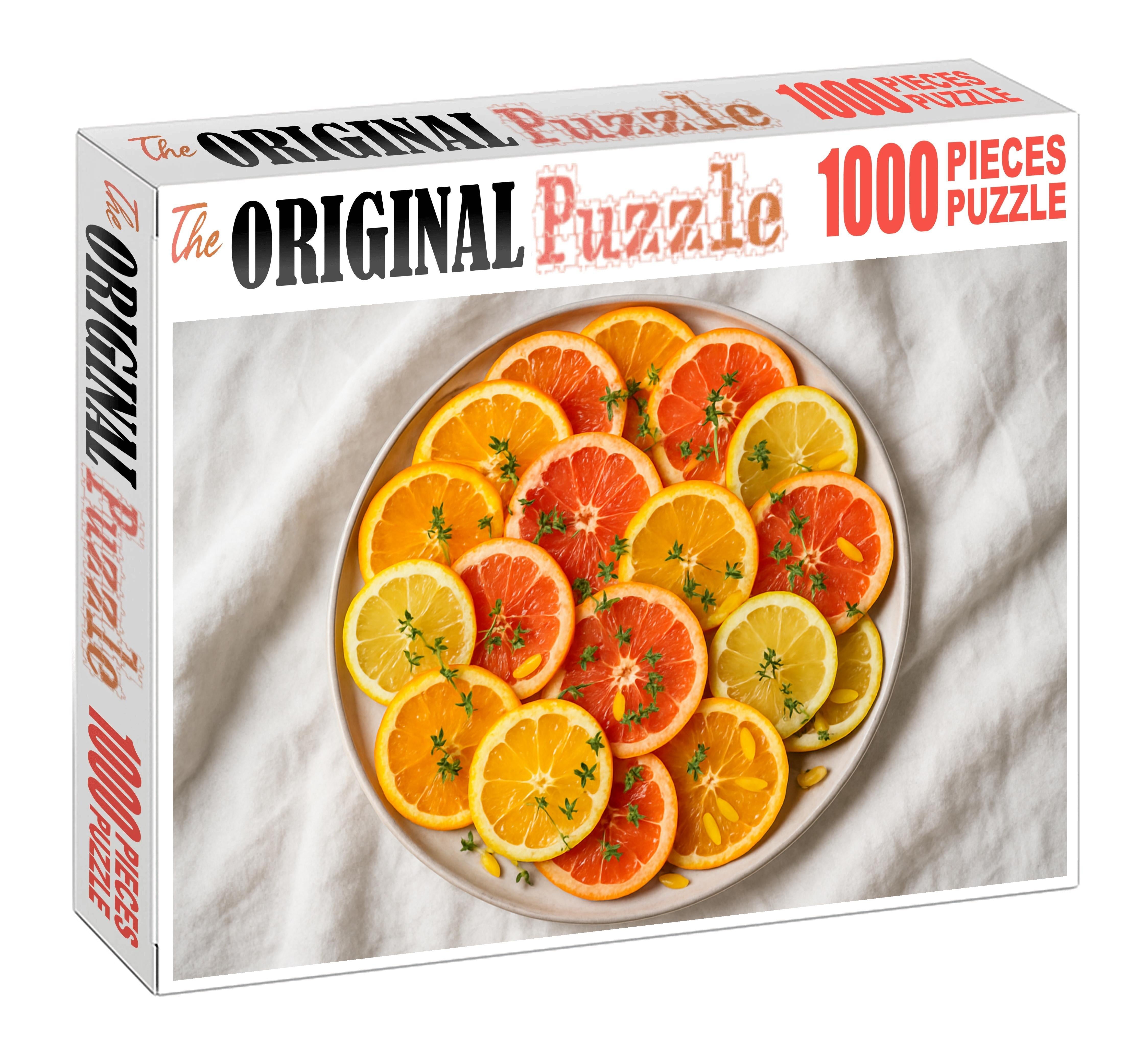 Citrus Sunrise Layered Slices Of Oranges Grapefruits And Kumquats Premium Puzzle Pieces