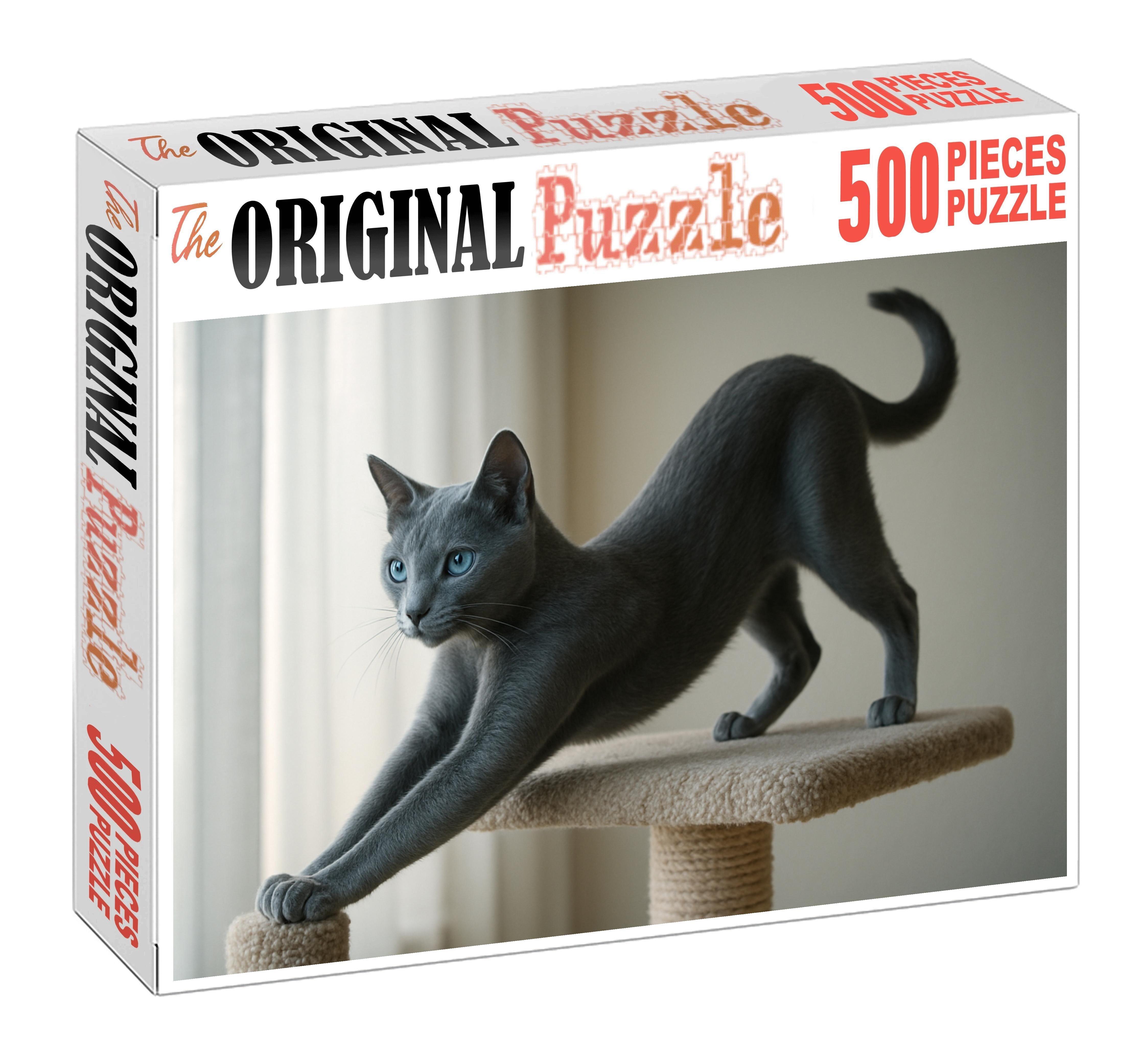 Cloud Dancer Pale Blue-gray Shortcoat With Agile Spirit Unique Puzzle Design