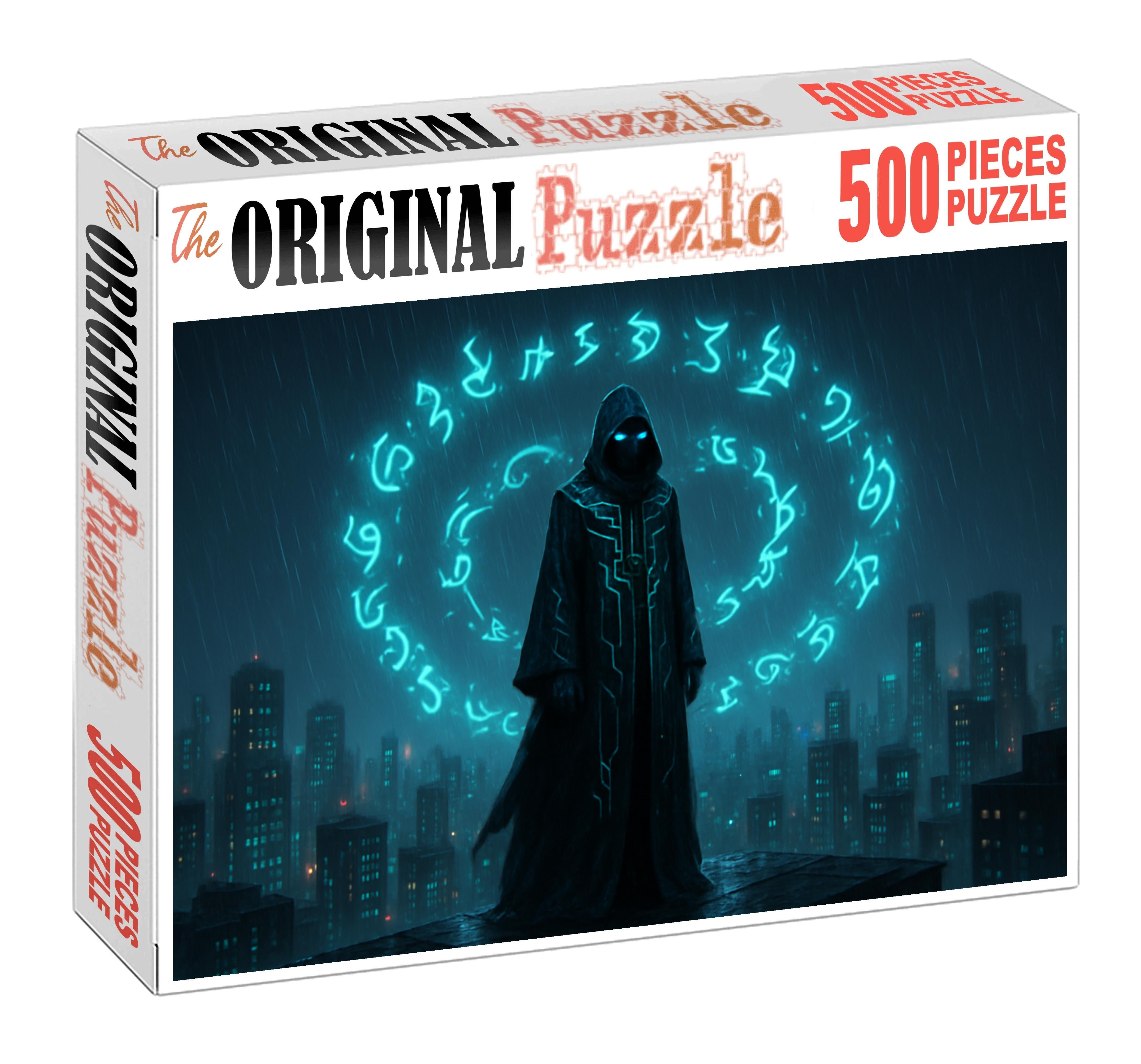 Digital Witchcore Mystique Enchanted Cyber Sorcery In Neon Shadows 20 Piece Puzzle