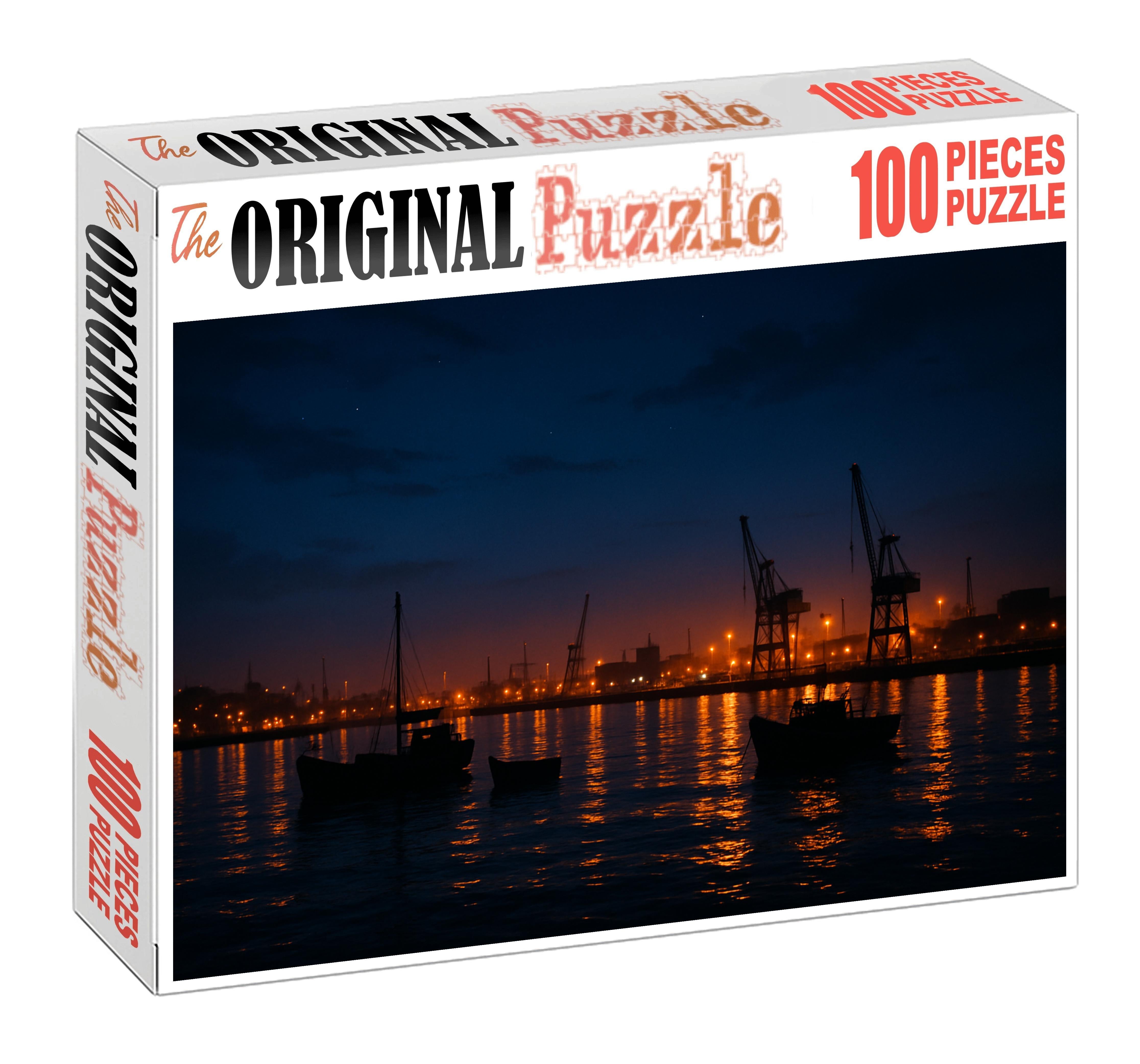 Twilight Urban Harbor Premium Puzzle Pieces