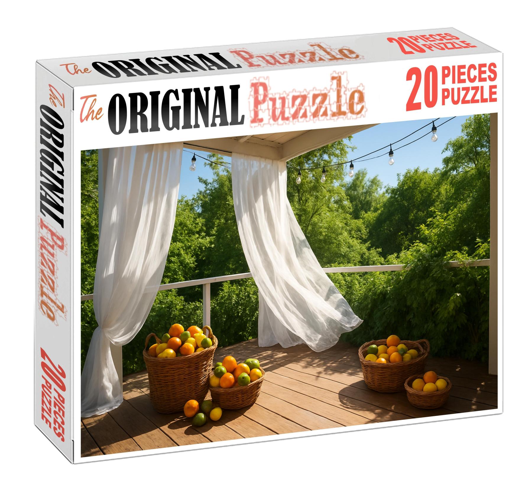 Sun-drenched Summer Terrace Citrus Hues And Breezy Fabrics 20 Piece Puzzle